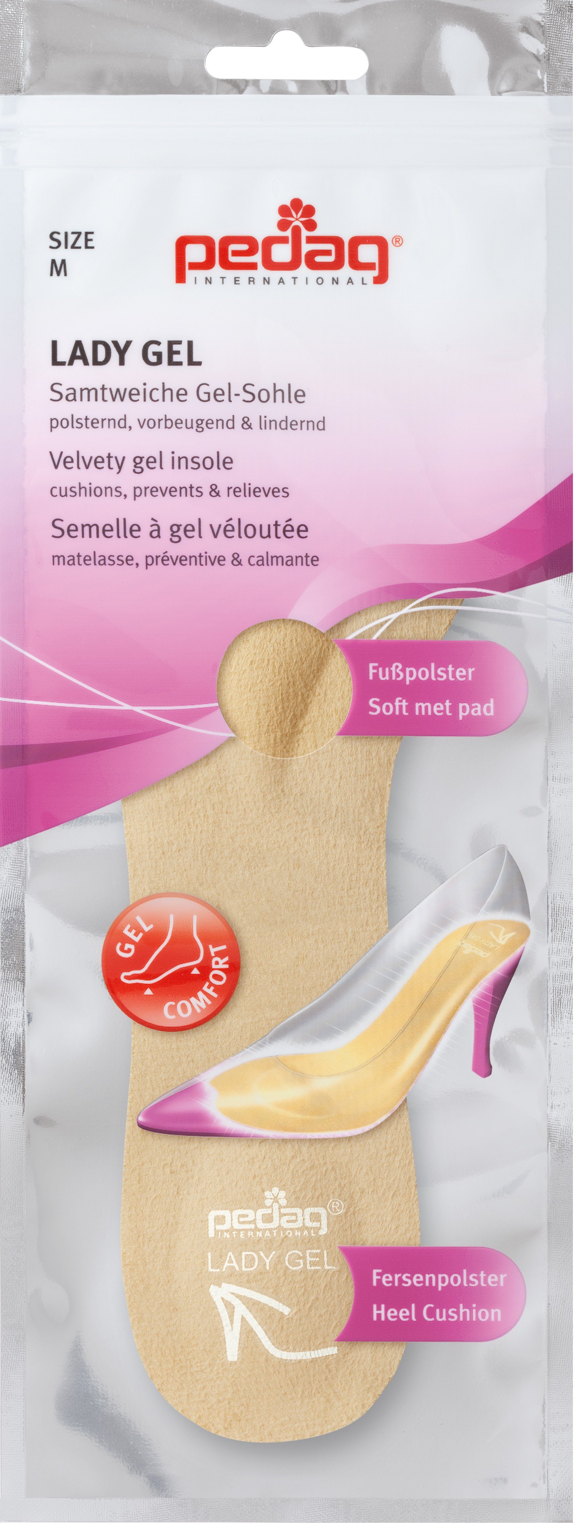 Pedag Gelpolster Lady Gel - High Heels Einlagen, Ultra-dünne Gel-Einlage für alle Pumps
