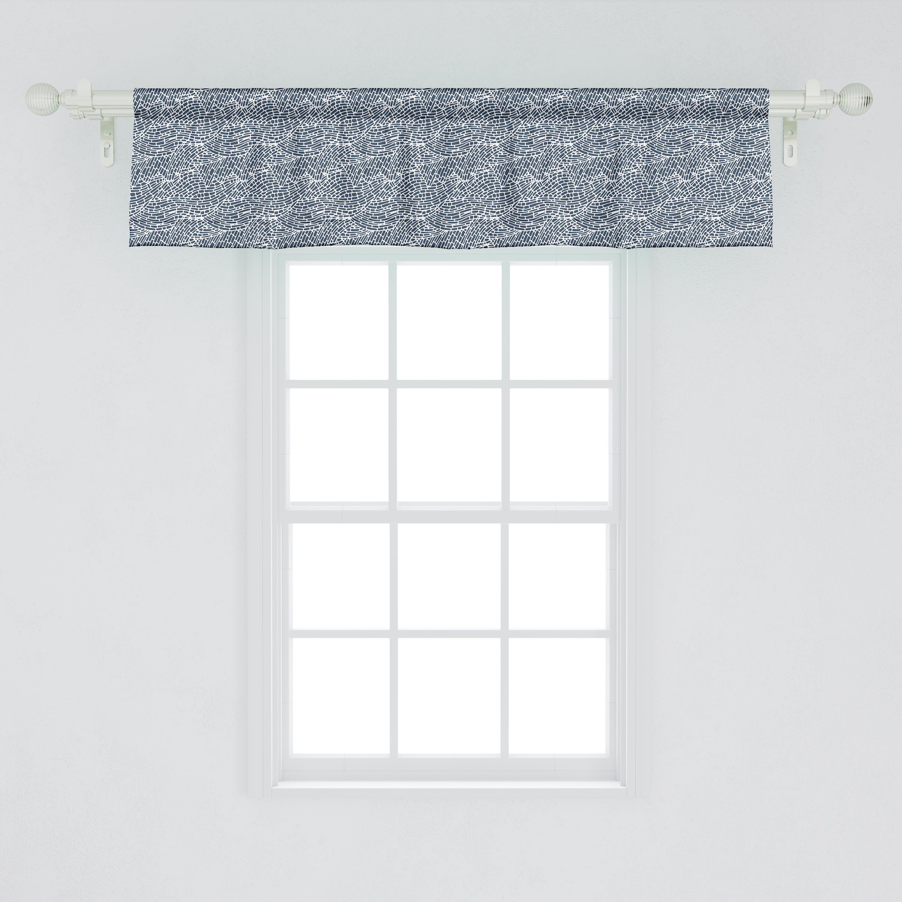 Schlafzimmer Ocean Abakuhaus, Dekor Küche für Stangentasche, Vorhang Abstrakt Scheibengardine Microfaser, Volant Mosaic mit Waves