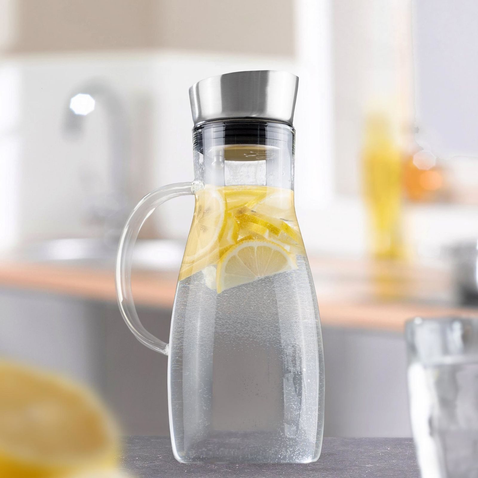 Gravidus Wasserkaraffe Wasserkaraffe mit Henkel 1,2 l mit Ausgießer, spülmaschinengeeignet