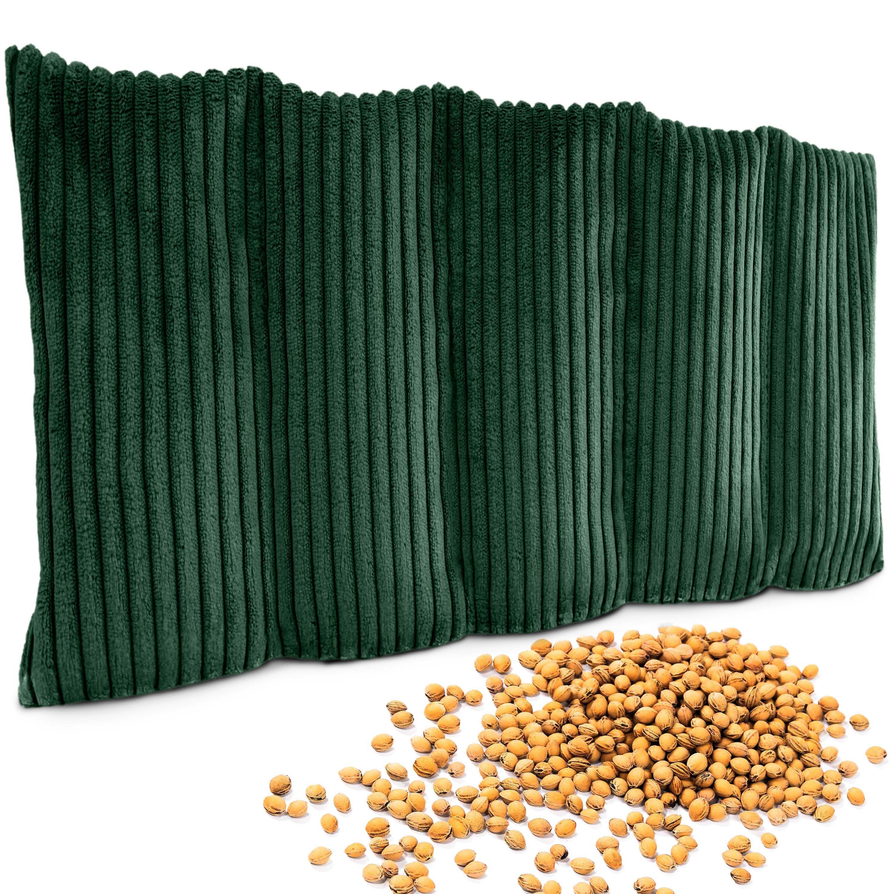 Amilian Kirschkernkissen 55x20 cm Körnerkissen 100% Kirschkerne - Nacken Schulter Mikrowelle, Wärme- und Kältekissen, für Nacken, Schulter, Rücken und Bauch