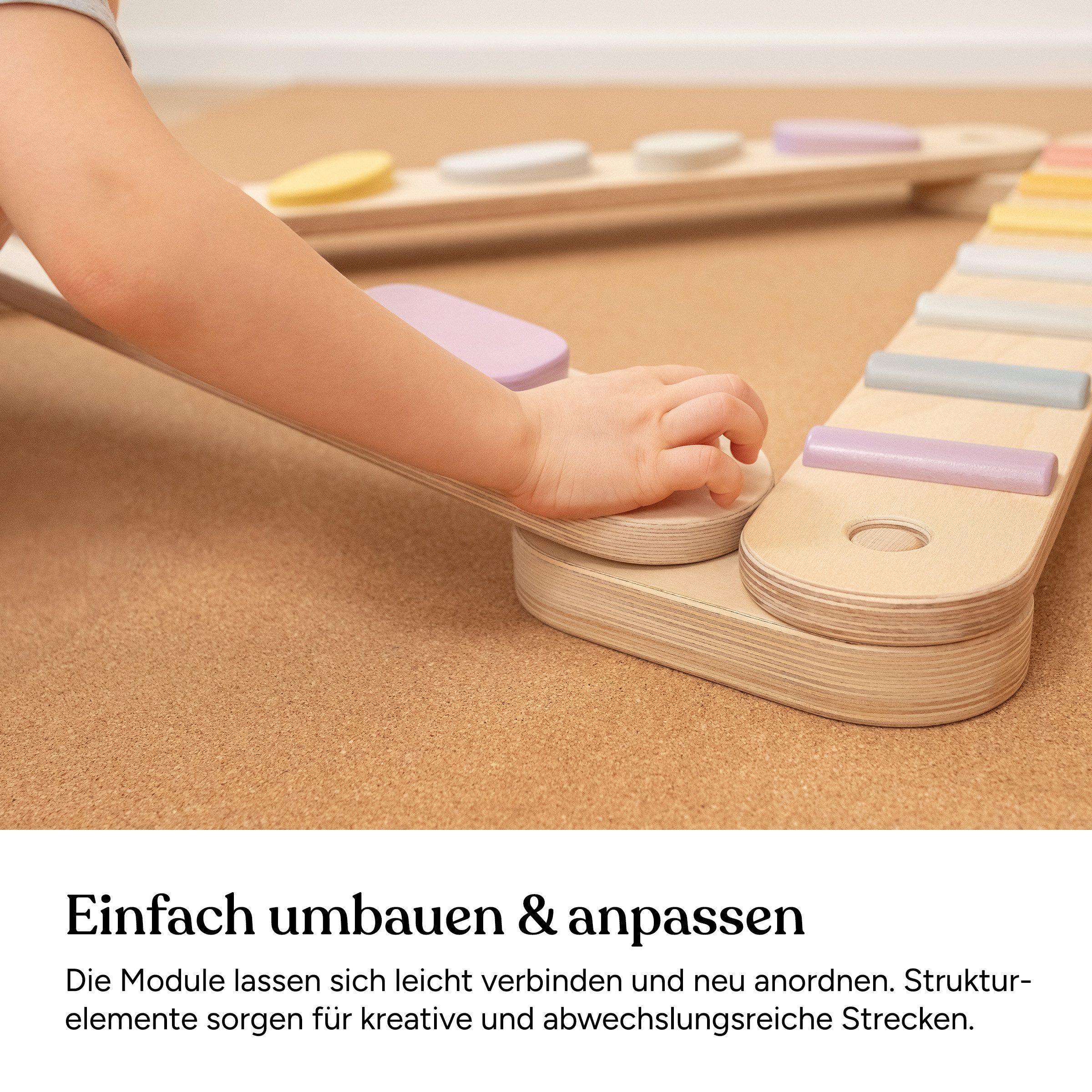 Ehrenkind Balanceboard Balancierbalken mit Hindernissen fördert Motorik für Kinder, Fördert Motorik & Gleichgewicht