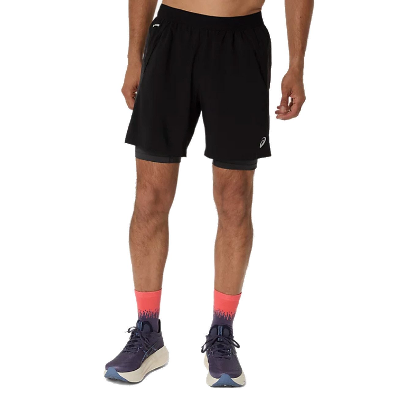 Asics Laufhose Asics Road 2 in 1 Short 7IN Herren Schwarz günstig online kaufen