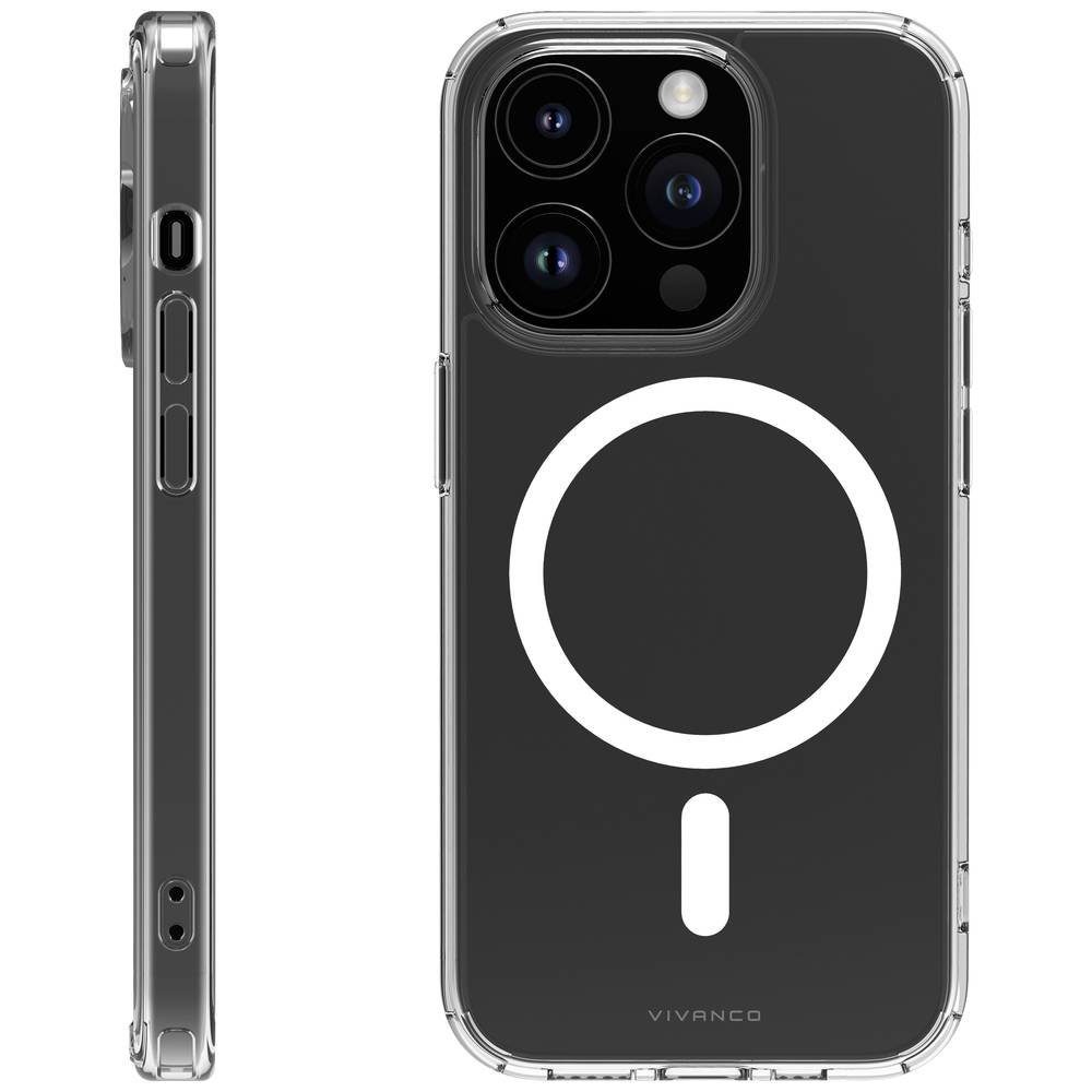 Vivanco Handyhülle MAG Steady Cover für iPhone 15 Pro, MagSafe kompatibel, Spritzwassergeschützt, Staubdicht, Wasserabweisend