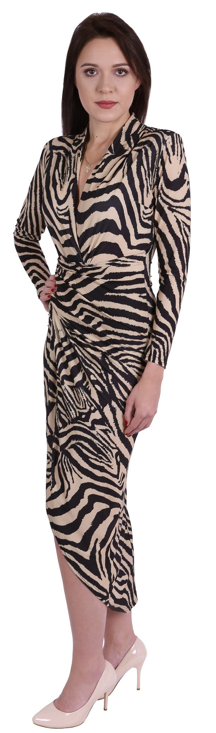 Sarcia.eu Maxikleid John Zack Angepasstes Kleid mit Tigerstreifen XL