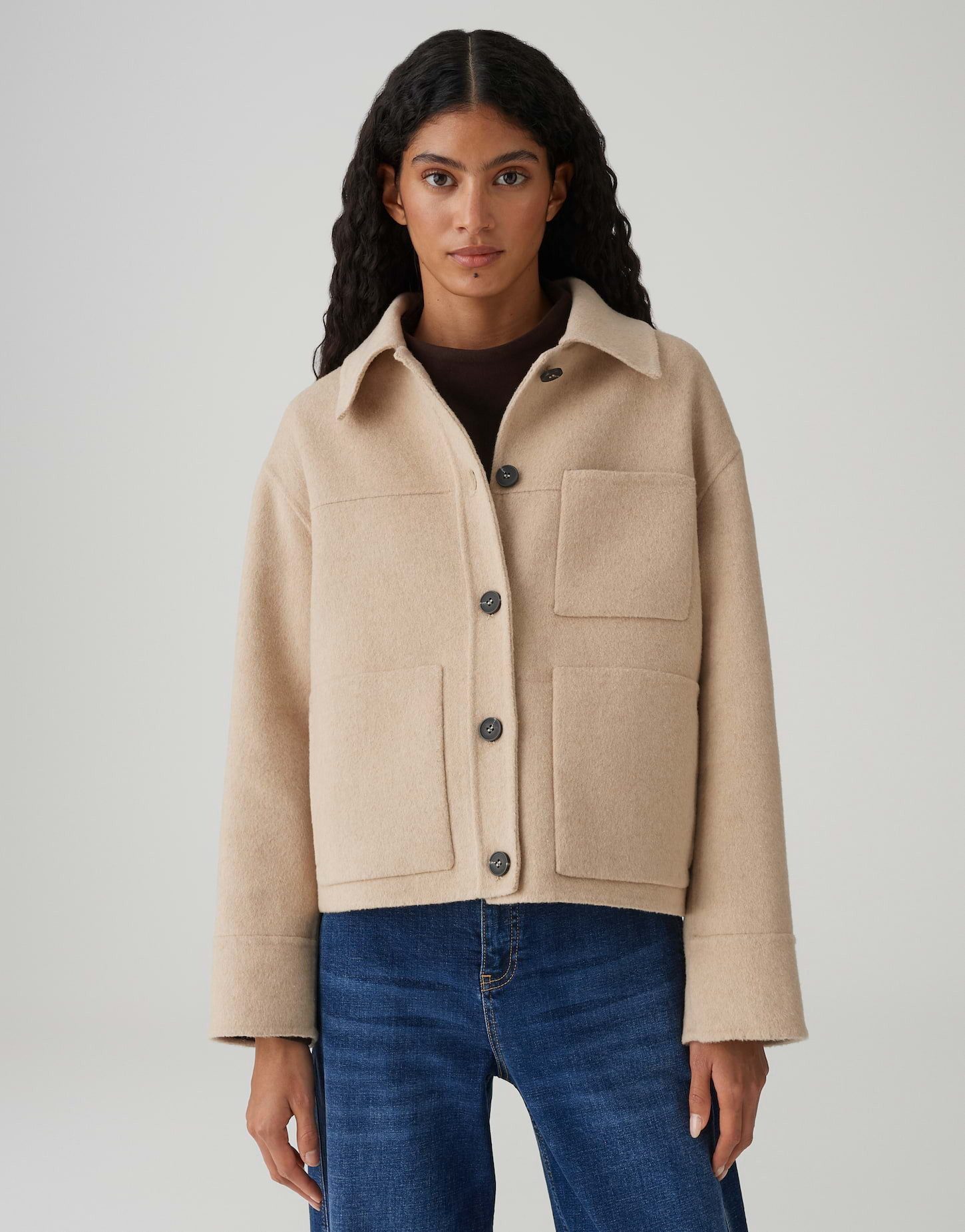 OPUS Wolljacke HELIA im hochwertigen Woll Mix Lockere Passform, gerader Sch günstig online kaufen