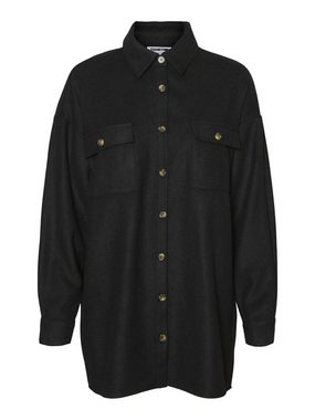 Noisy may Blusenshirt Oversized Bluse Langarm Shacket Shirt Übergangsjacke NMFLANNY 5063 in Schwarz