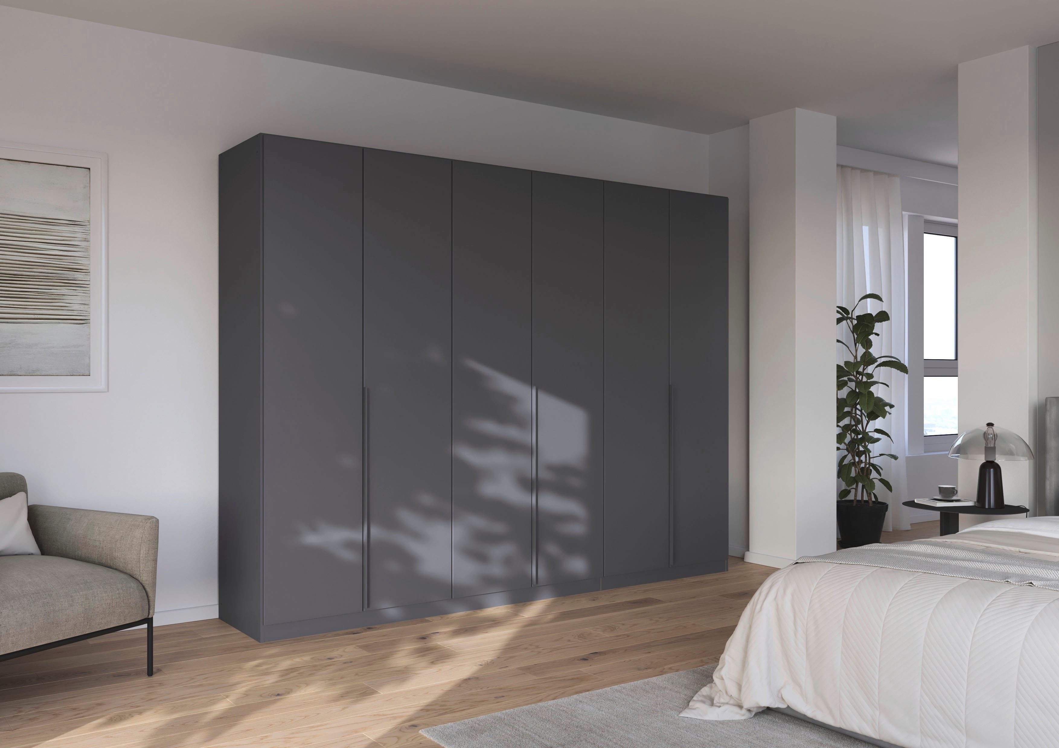 OTTO home Drehtürenschrank Kleiderschrank Schrank Garderobe AGORDO Schlafzimmer (in zwei Griff-Farben, Breiten 91-405 cm, Dekor- oder Hochglanzfront) durchdachte Innenausstattung, in 8 Breiten und 2 Höhen MADE IN GERMANY
