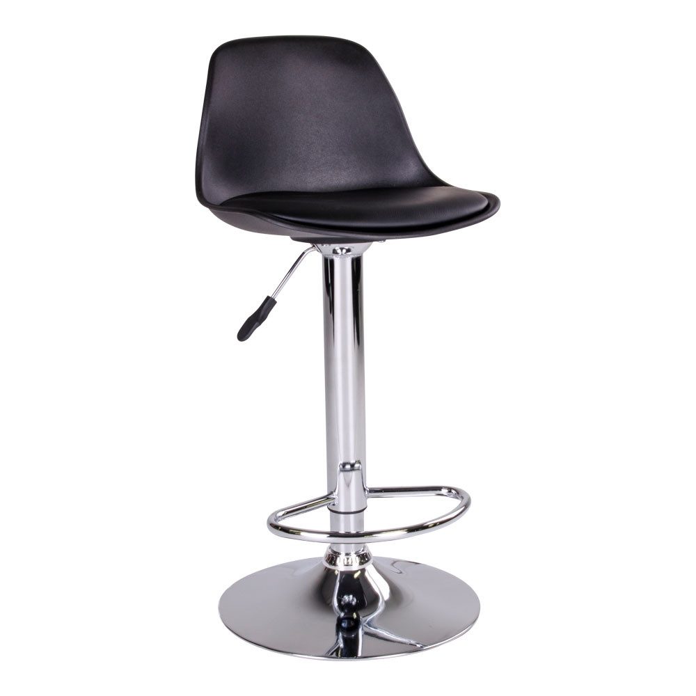 Barhocker (2er-Set) in Schwarz, Glattlederoptik - 39x104x41 (BxHxT)