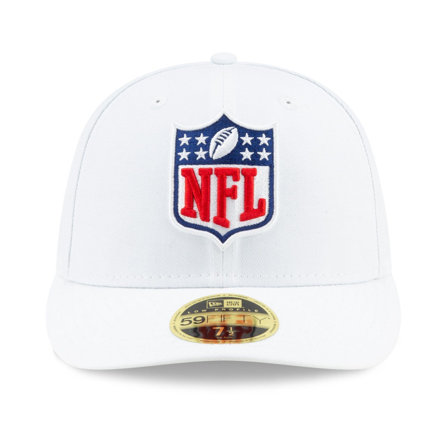 Low Era Cap Shield NFL Weiß Fitted Profile Logo 59Fifty New