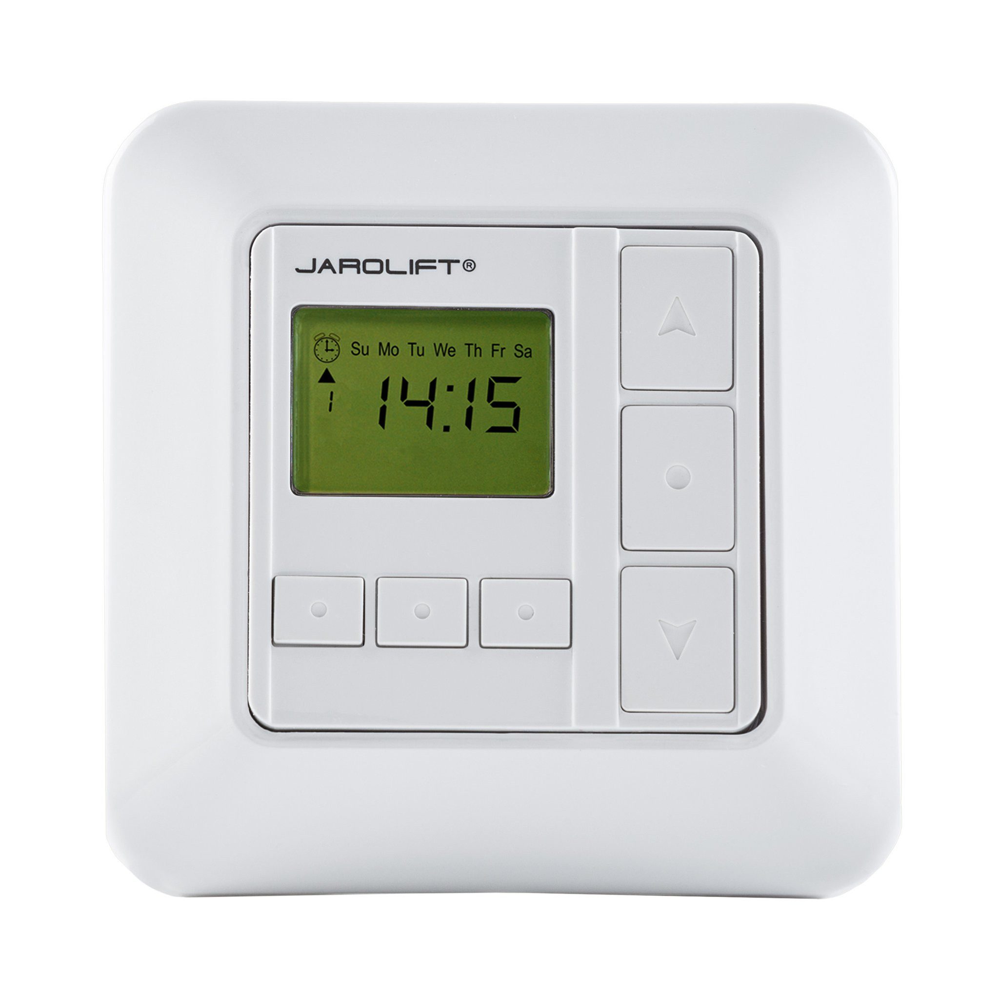 jarolift Zeitschaltuhr Sevenlogic Comfort weiß 230 V, 8 Programme, 50×50 mm, digital, 1-St., für den Innenbereich, Tageszeitschaltuhr, Wochenprogramm