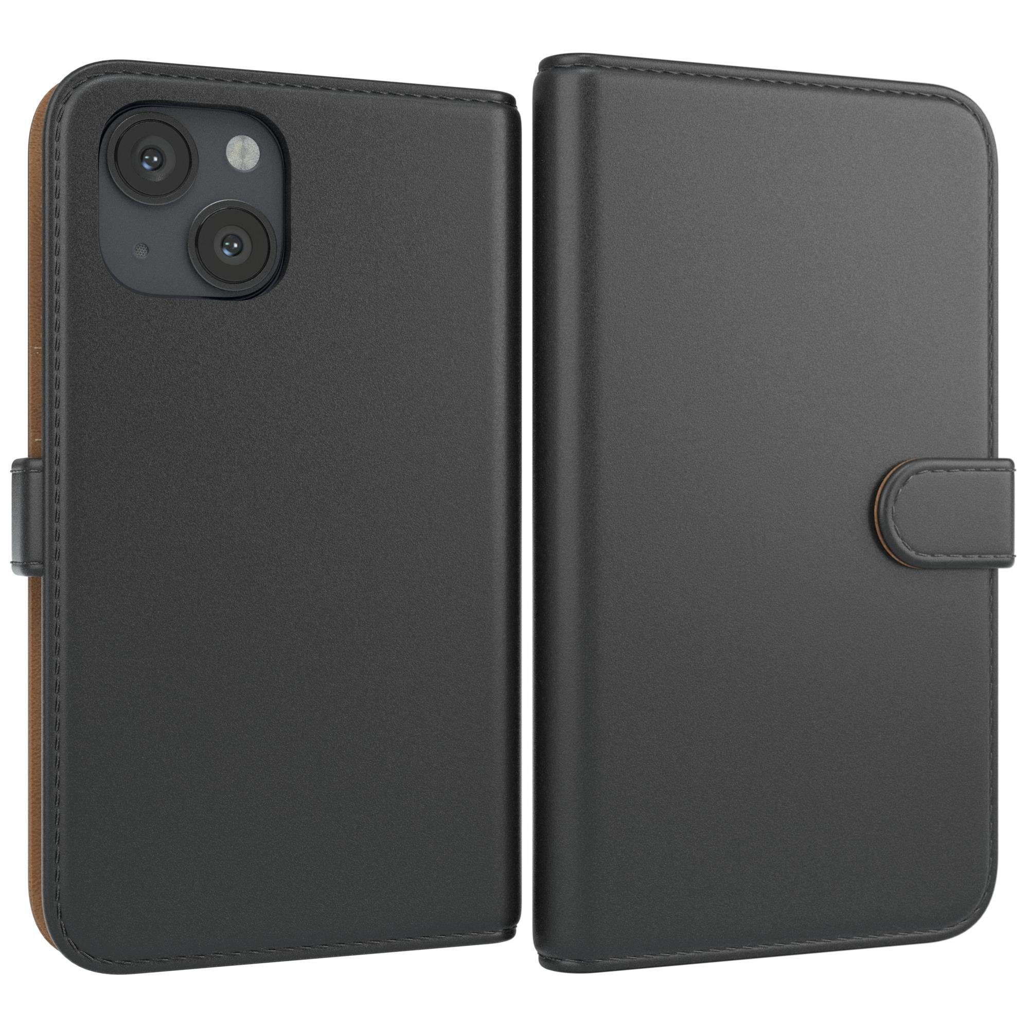 EAZY CASE Handyhülle Uni Bookstyle für Apple iPhone 13 Mini 5,4 Zoll, Schutzhülle mit Standfunktion Kartenfach Handytasche aufklappbar Etui