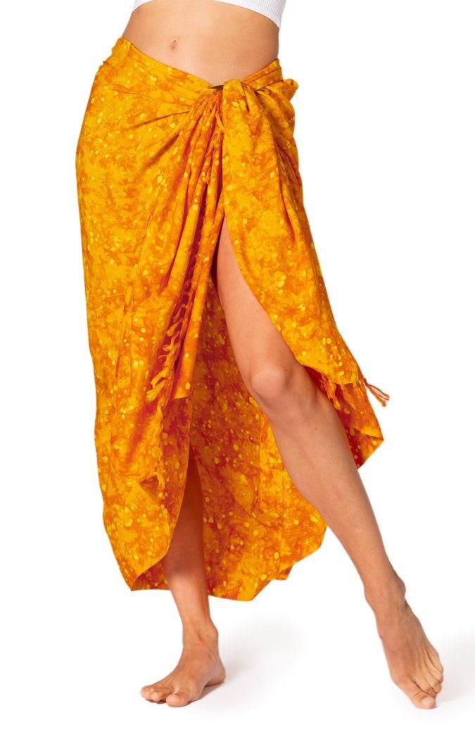 PANASIAM Sarong Pareo Starlit Wachsbatik aus hochwertiger Viskose Strandtuch, Viskose, Strandkleid Bikini Cover-up Tuch für den Strand Schultertuch Halstuch