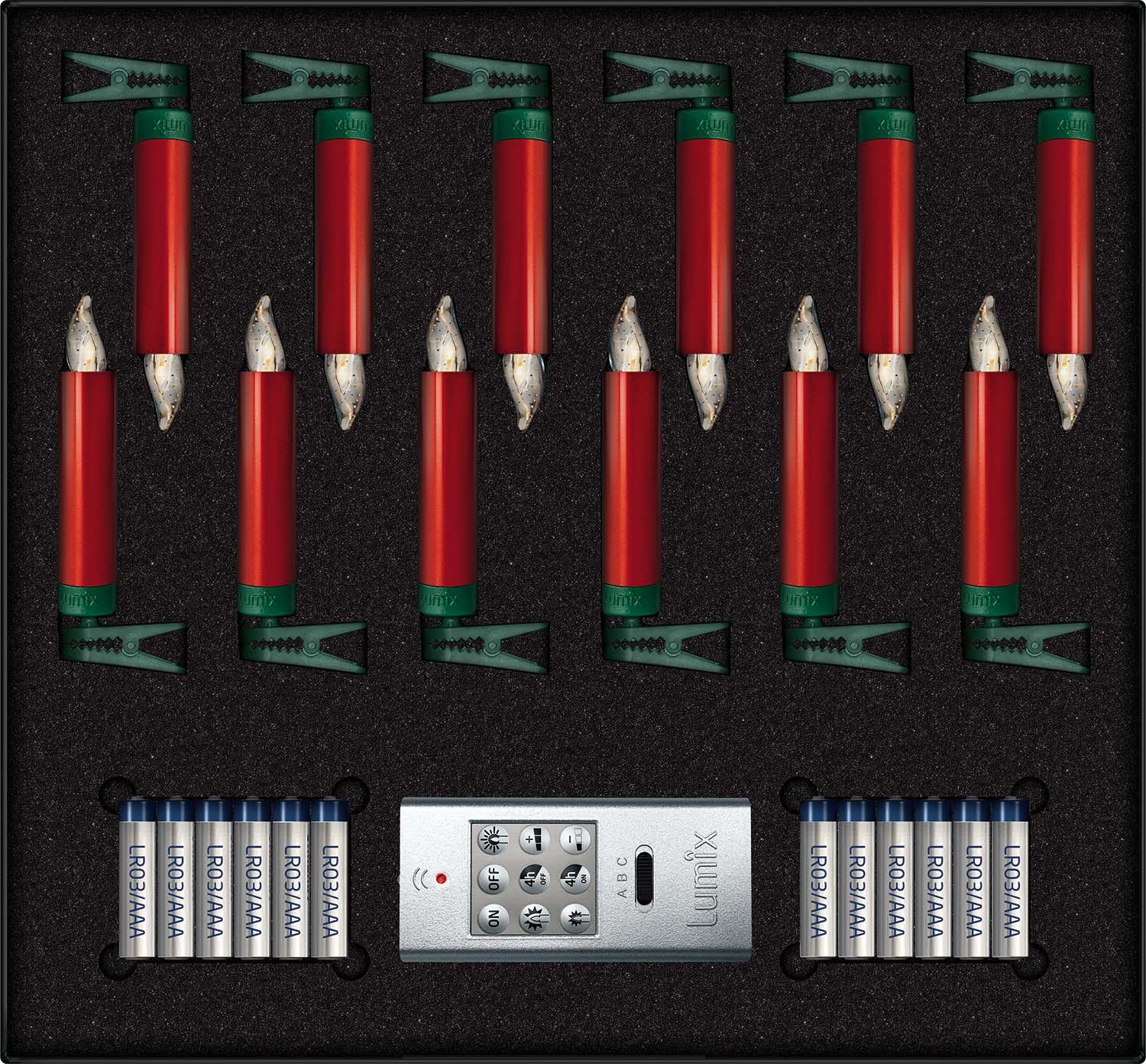 lumix LED-Christbaumkerzen LUMIX SuperLight Metallic Rot günstig online kaufen