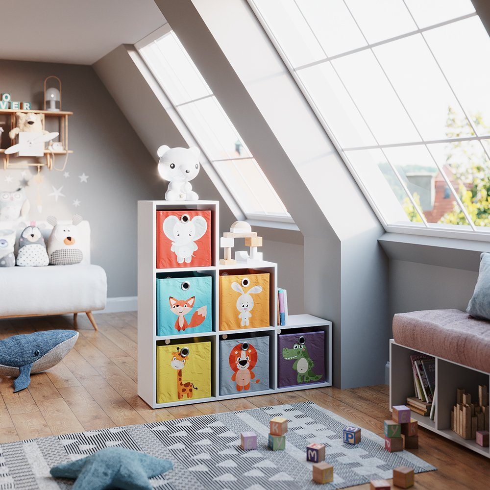 Vicco Raumteiler, Weiß/Weiß, 107.2 x 107.8 cm mit Faltboxen opt.1