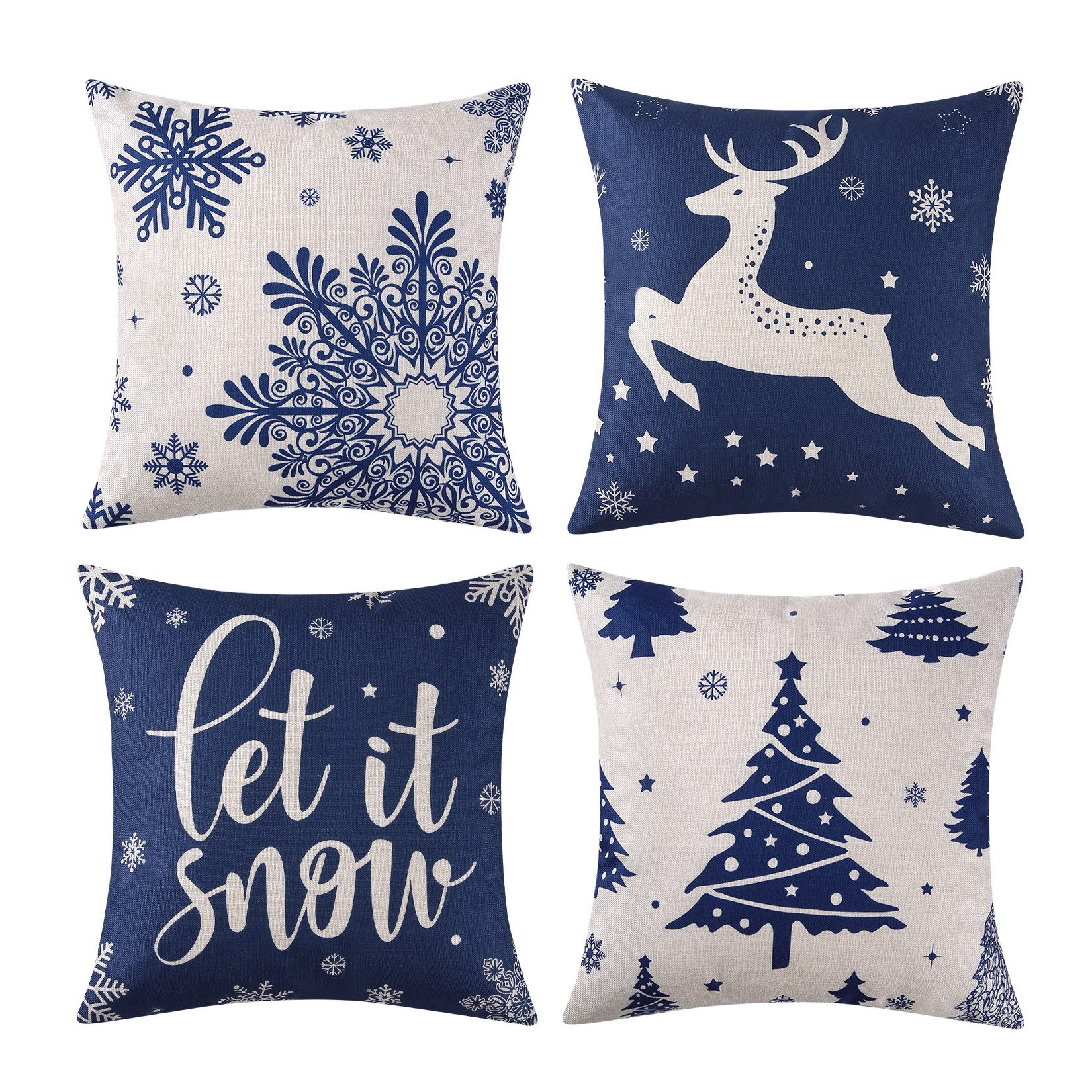 GarveeMore Kissenbezüge 4 Stück Kissenbezug Weihnachten Weihnachtselementst günstig online kaufen