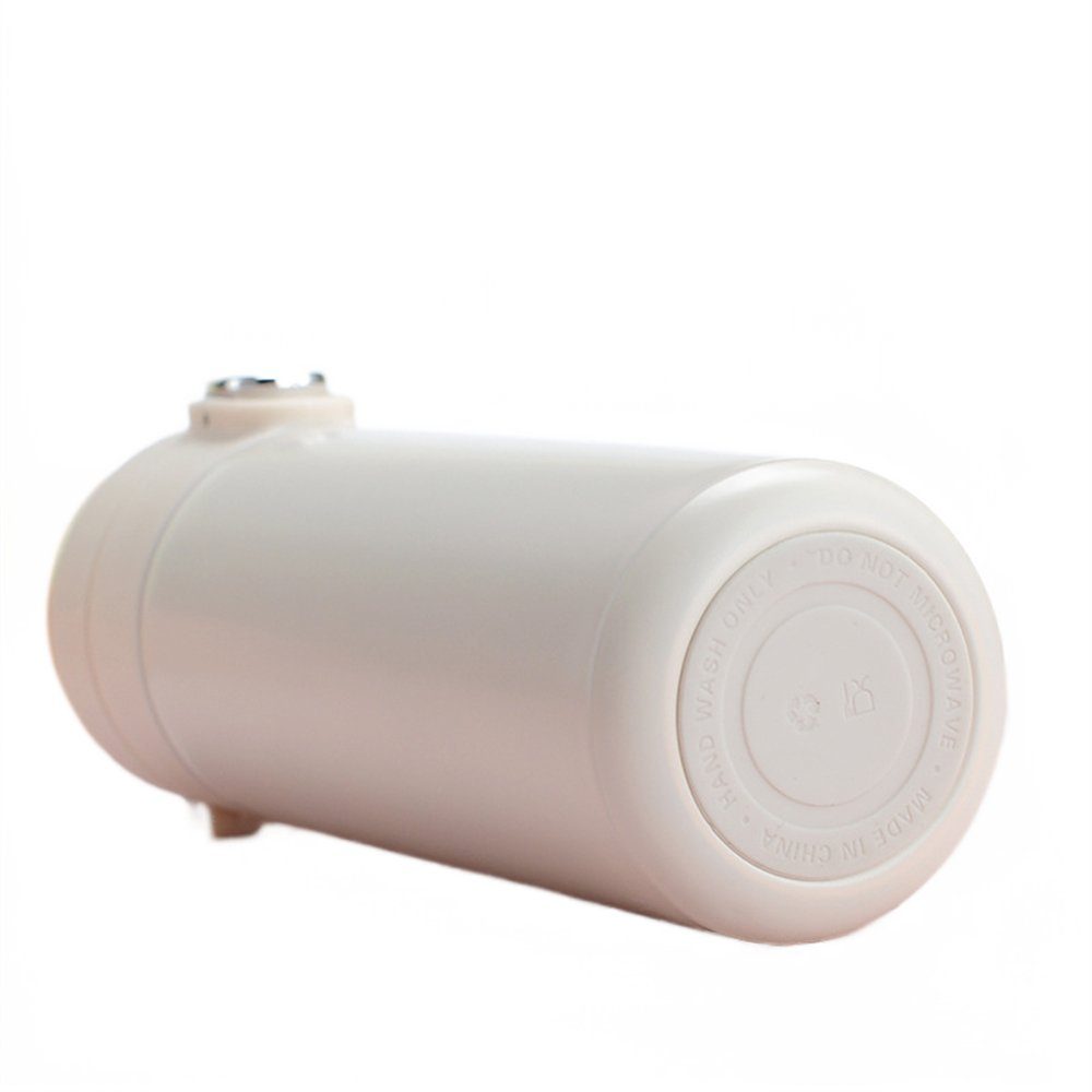 Rouemi Isolierflasche Thermobecher für Edelstahl Kinder,320ml 12h heiß/24h Temperaturanzeige weiß Verbrennungsschutz, Trinkbecher kalt,mit