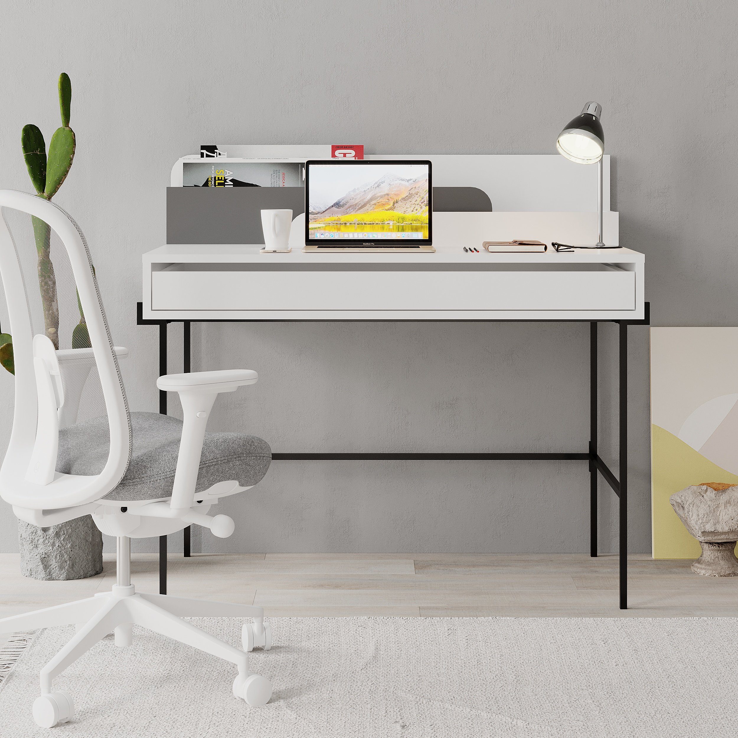 Decortie Arbeitstisch Leila (1 tisch), Moderner Arbeitstisch/Schreibtisch, 110 x 60 x 101 cm