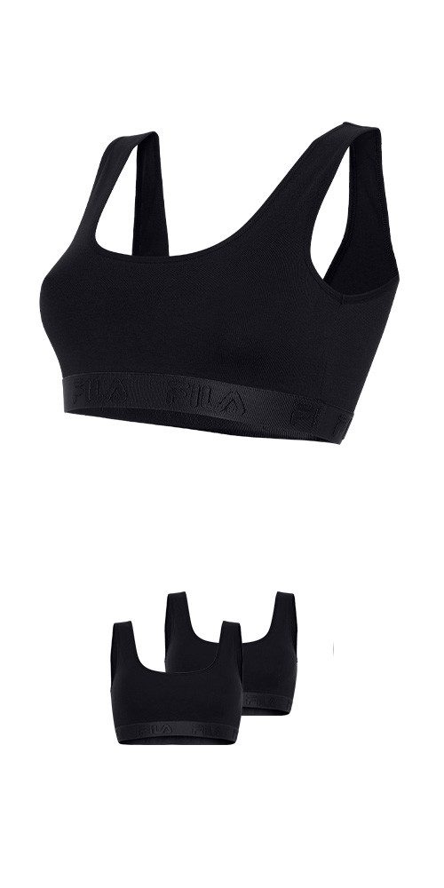 Fila Bügelloser BH (2er Pack) elastisches Unterbrustband, Baumwollmix – Bild 2 von 5