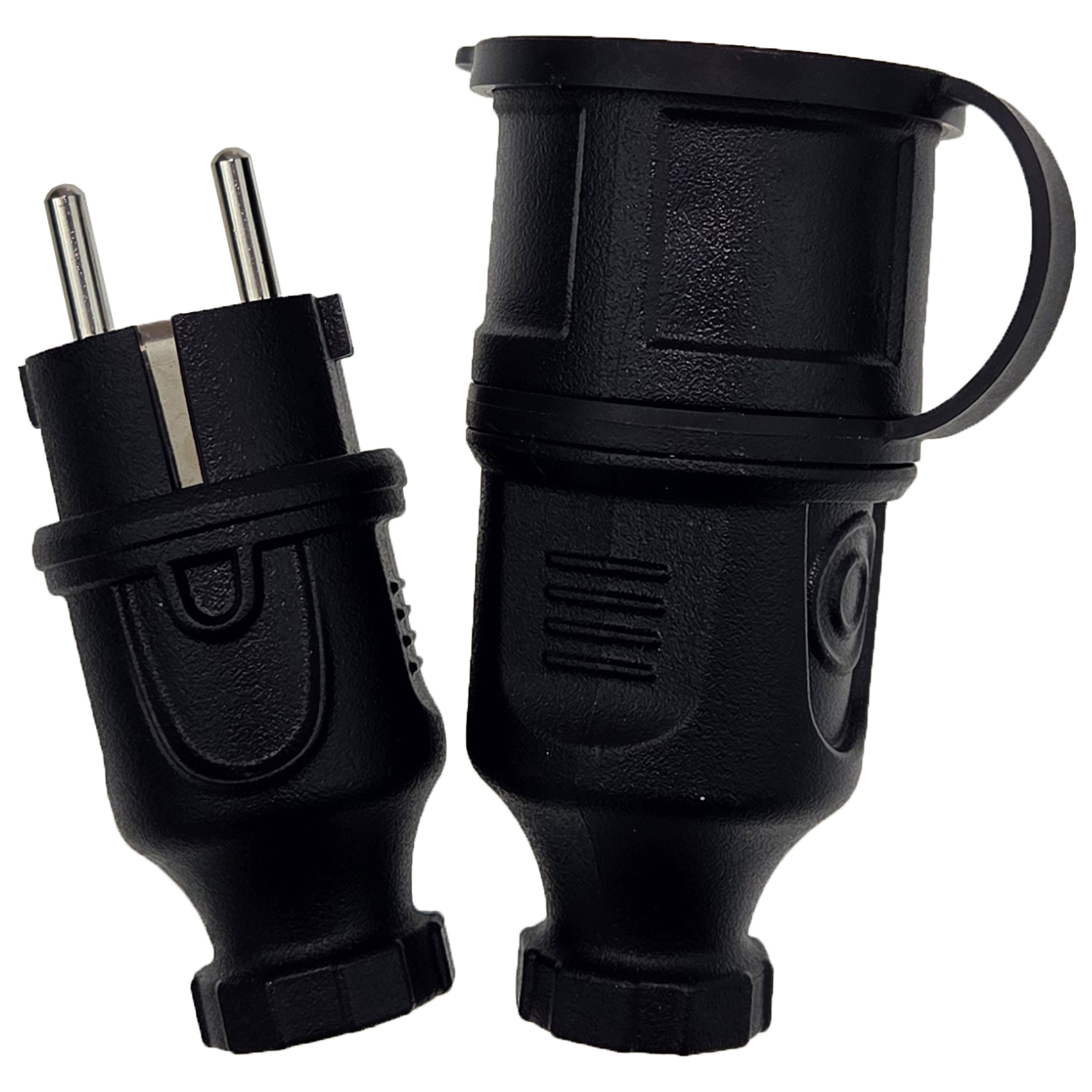 feletec Schuko-Stecker feletec Schuko Stecker und Kupplung 230V IP44 für Außenbereich