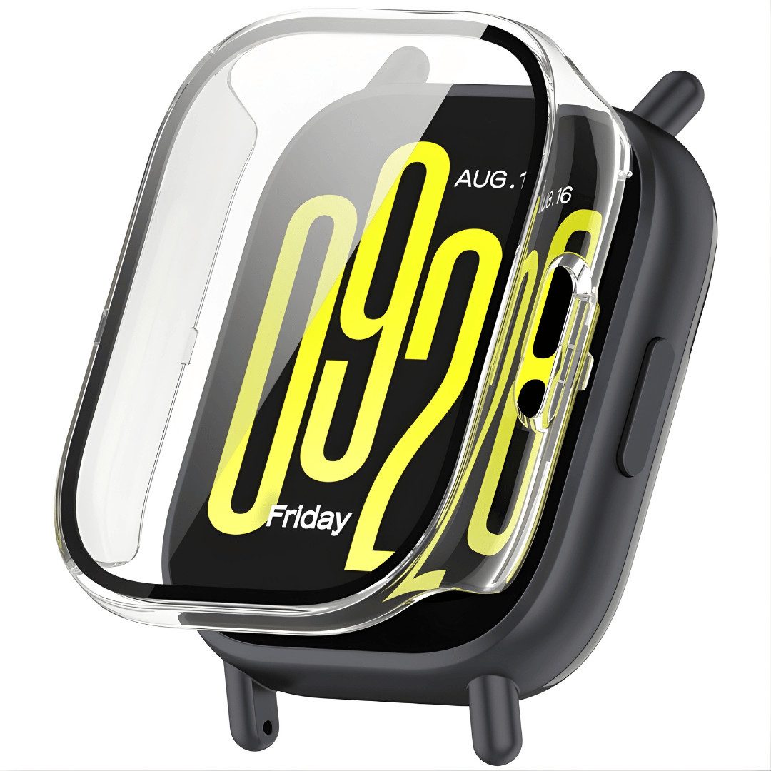SmartUP Smartwatch-Hülle für Xiaomi Redmi Watch 5 Lite Schutzglas Panzerfolie Display Case 9H 1,96, kompletter Rundumschutz