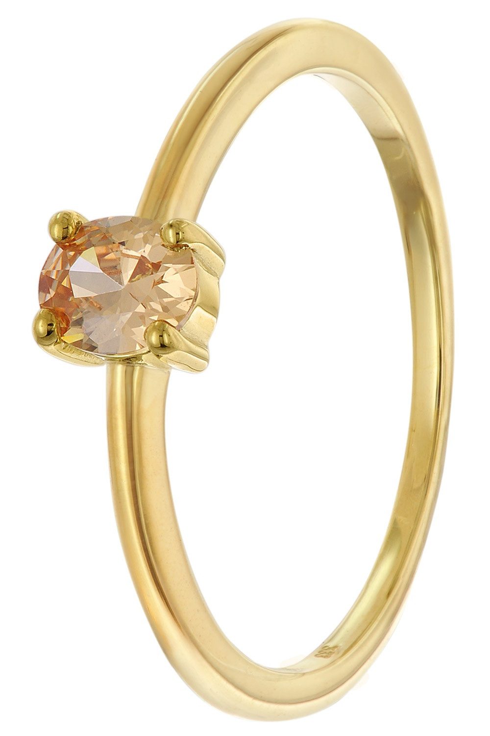 Acalee Goldring Damen333 Gold (8k) Ovaler Zirkonia Champagne