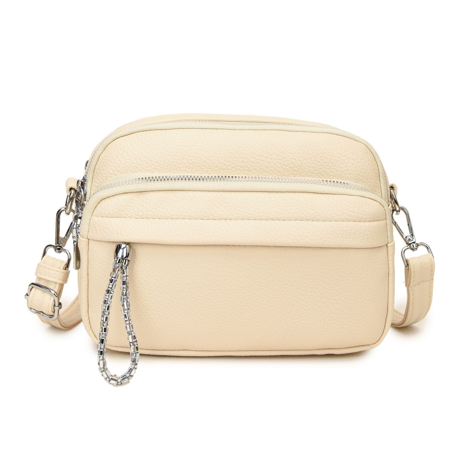 ITALYSHOP24 Schultertasche Damen Tasche Crossbody Umhängetasche CrossOver Brusttasche Body Bag, Crossover Leder Optik Handytasche Abendtasche Shopper Henkeltasche