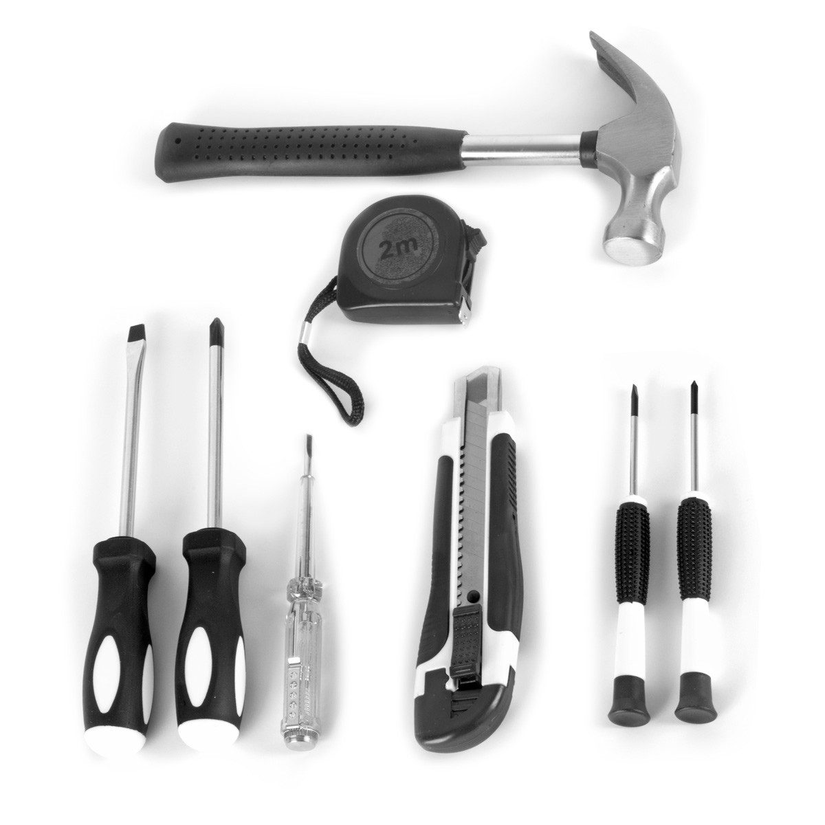 STAHLWERK Werkzeugset Heimwerker Set HTS-9 ST Werkzeugkoffer / Tool Box, (8-tlg), Werkzeugkasten mit 8-teiligem Werkzeug Set aus Schraubendrehern