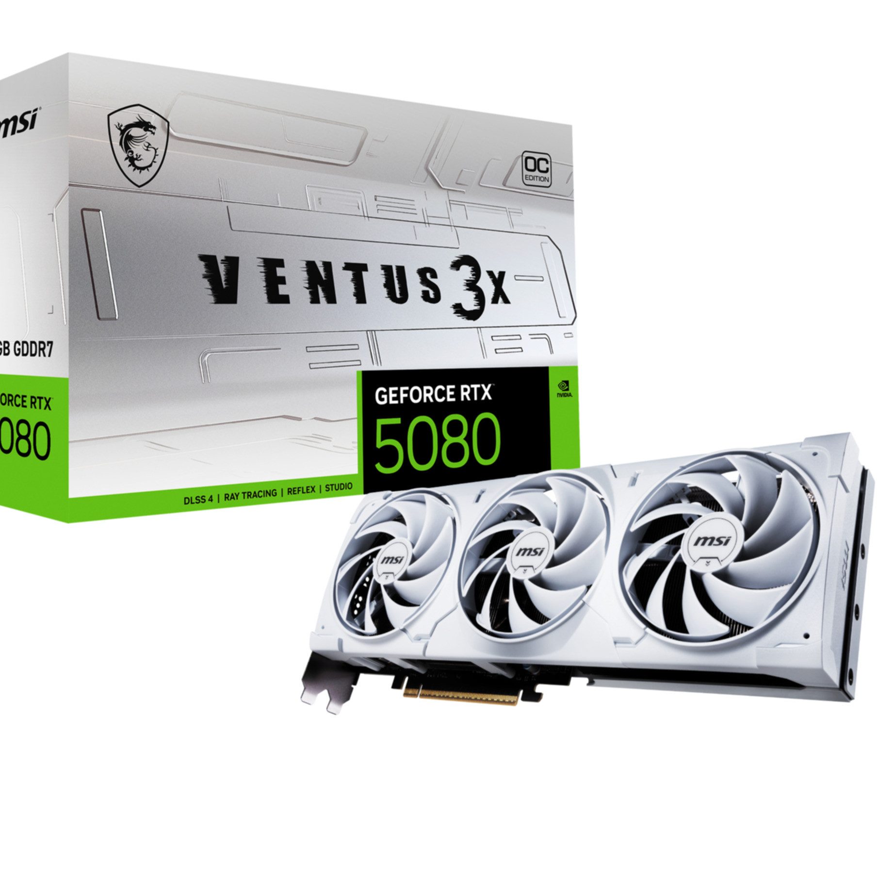MSI GEFORCE RTX 5080 16G VENTUS 3X OC WHITE Grafikkarte (16 GB, GDDR7)