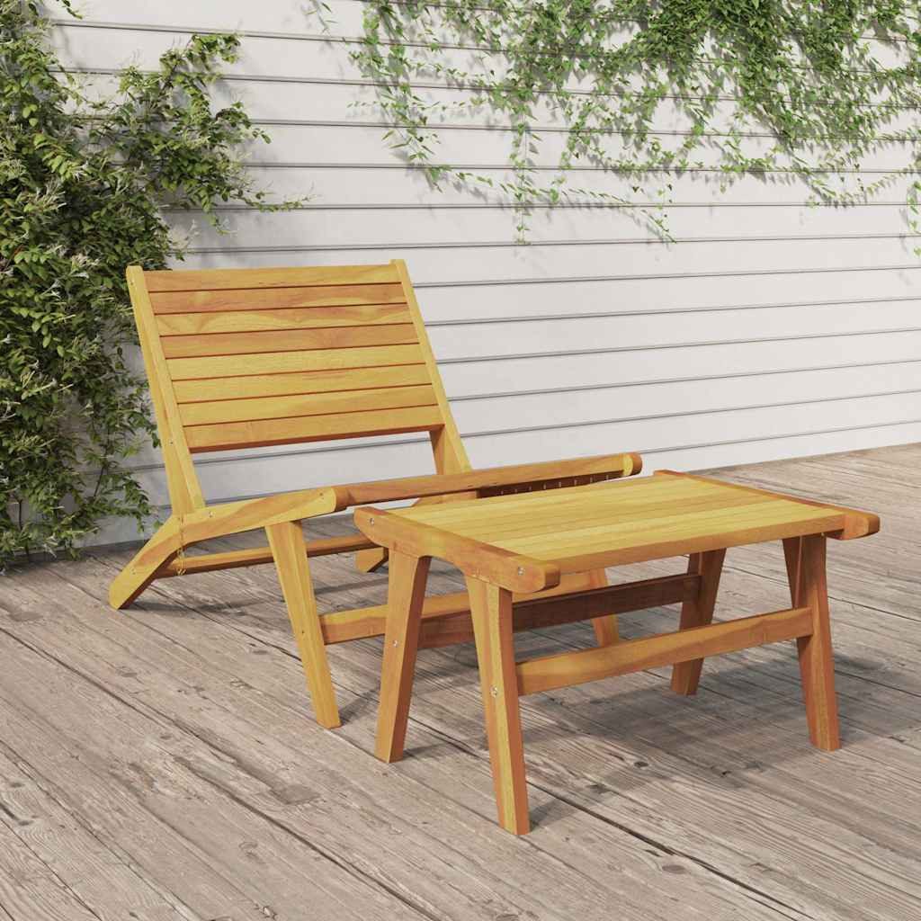 vidaXL Sitzgruppe vidaXL Gartenstuhl mit Fußstütze Massivholz Teak