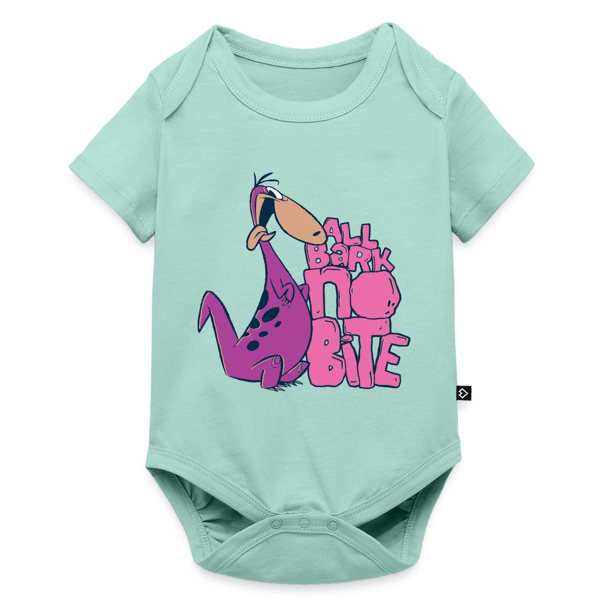 Spreadshirt Kurzarmbody The Flintstones Dino Spruch All Bark No Bite Kurzarm Tages Baby Body (1-tlg)