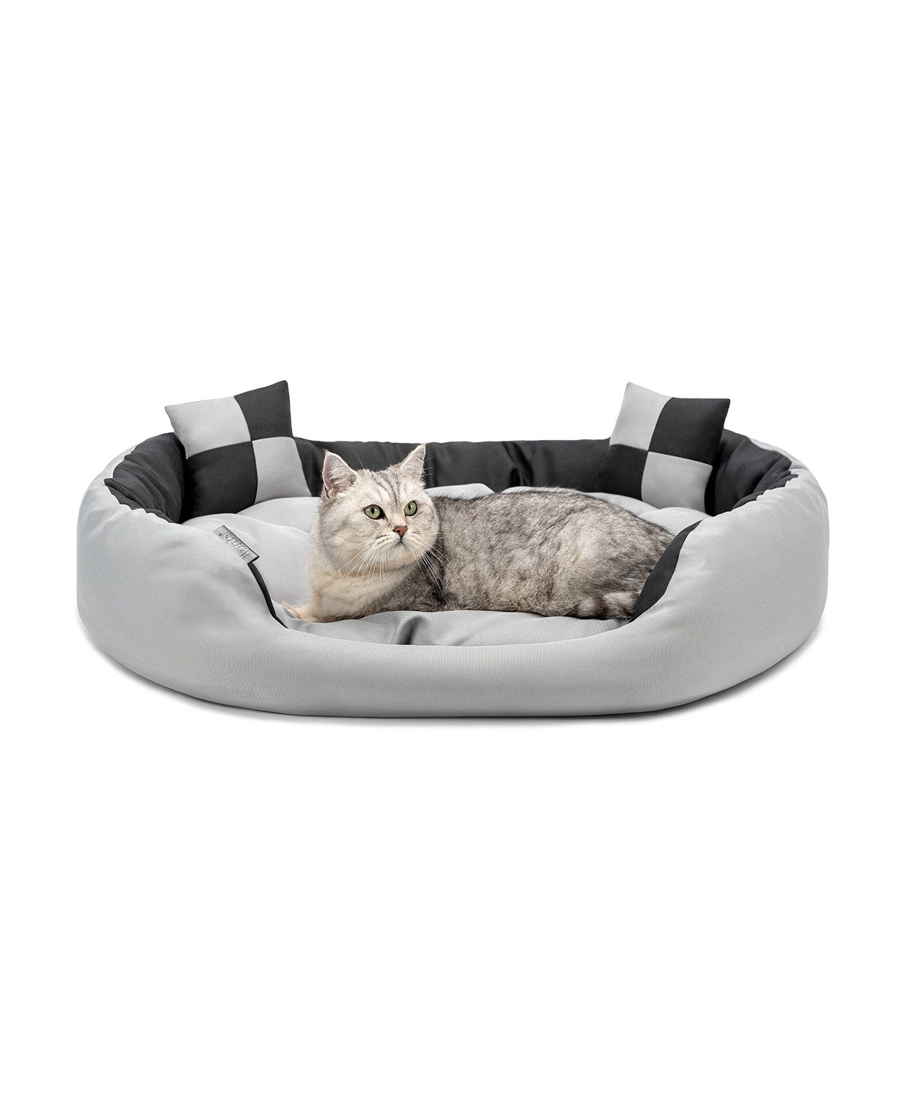 lionto Tierbett für Katzen, 4-in-1 Katzenbettchen wendbar, wasserabweisendes Textil, modern, wendbar, kratzfest & pflegeleicht
