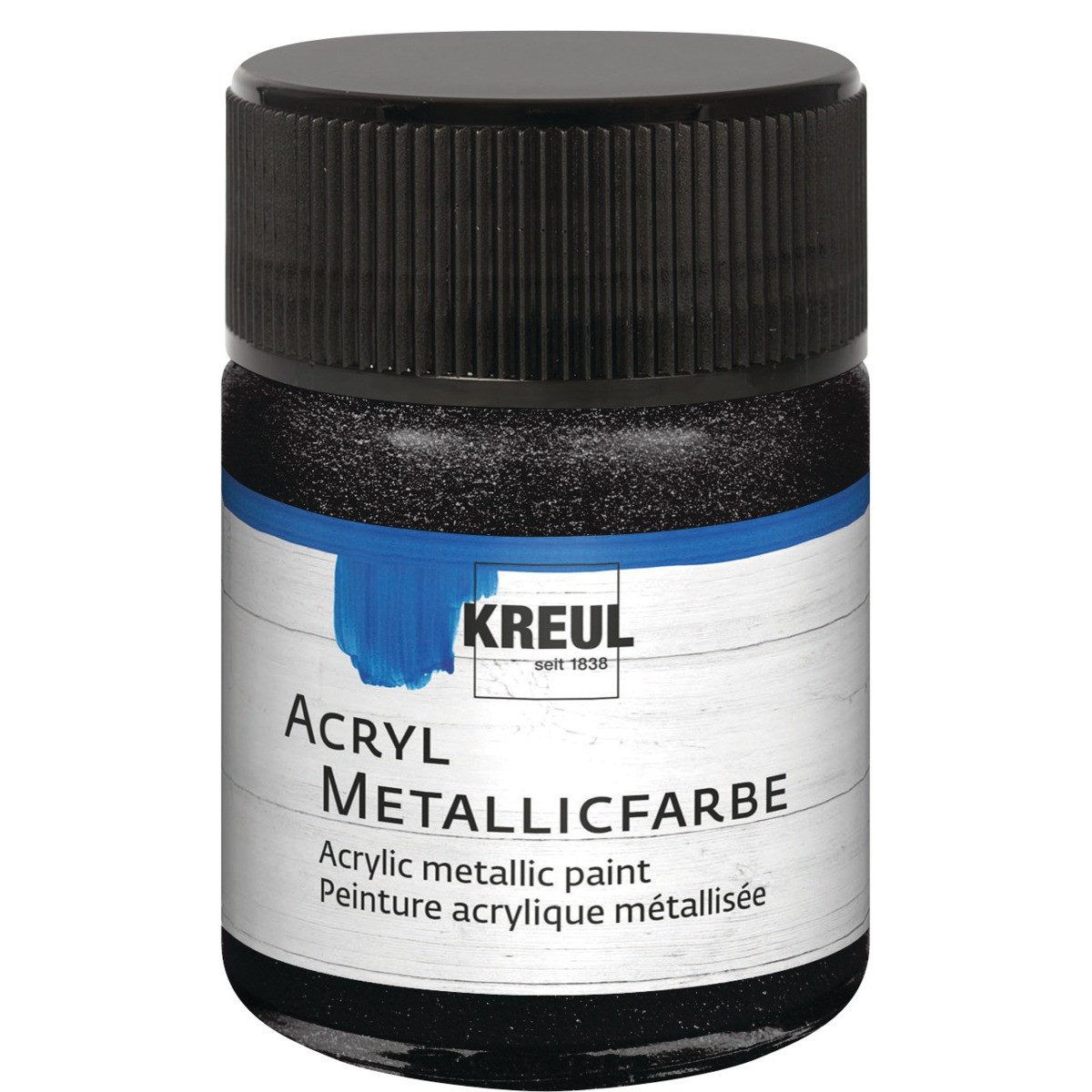 C. KREUL Acrylfarbe KREUL Acryl Metallicfarbe schwarz 50ml Glas