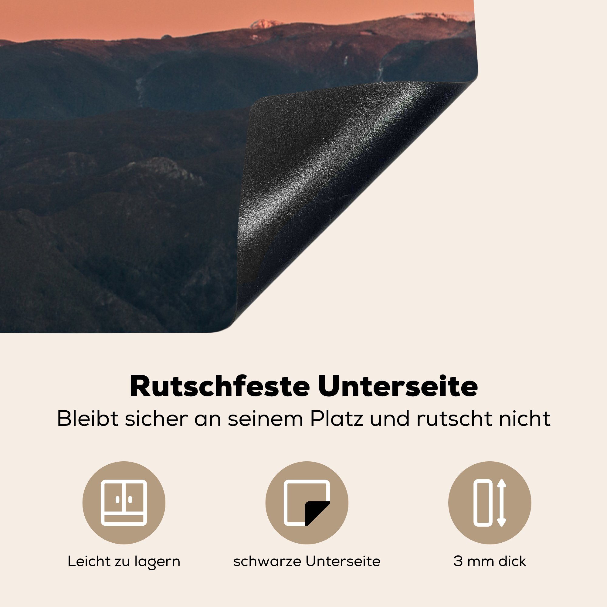 MuchoWow Herdblende-/Abdeckplatte tlg), für in Park cm, Ceranfeldabdeckung, Sonnenaufgang Vinyl, (1 Arbeitsplatte Neuseeland, National 83x51 im Kahurangi küche