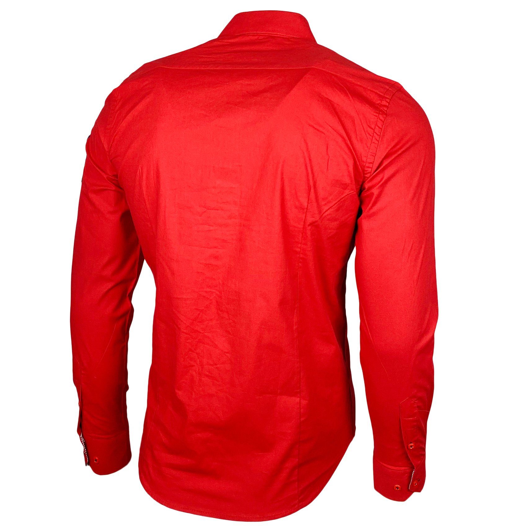 Baxboy Langarmhemd Baxboy Edel Dezent Herren Hemd Stickerei Hemden Kontrast Langarm B-508