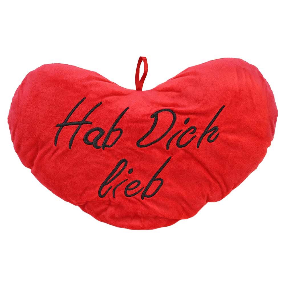 IKO Import GmbH Dekokissen Hab dich lieb Kissen in Herzform - ca. 33 cm