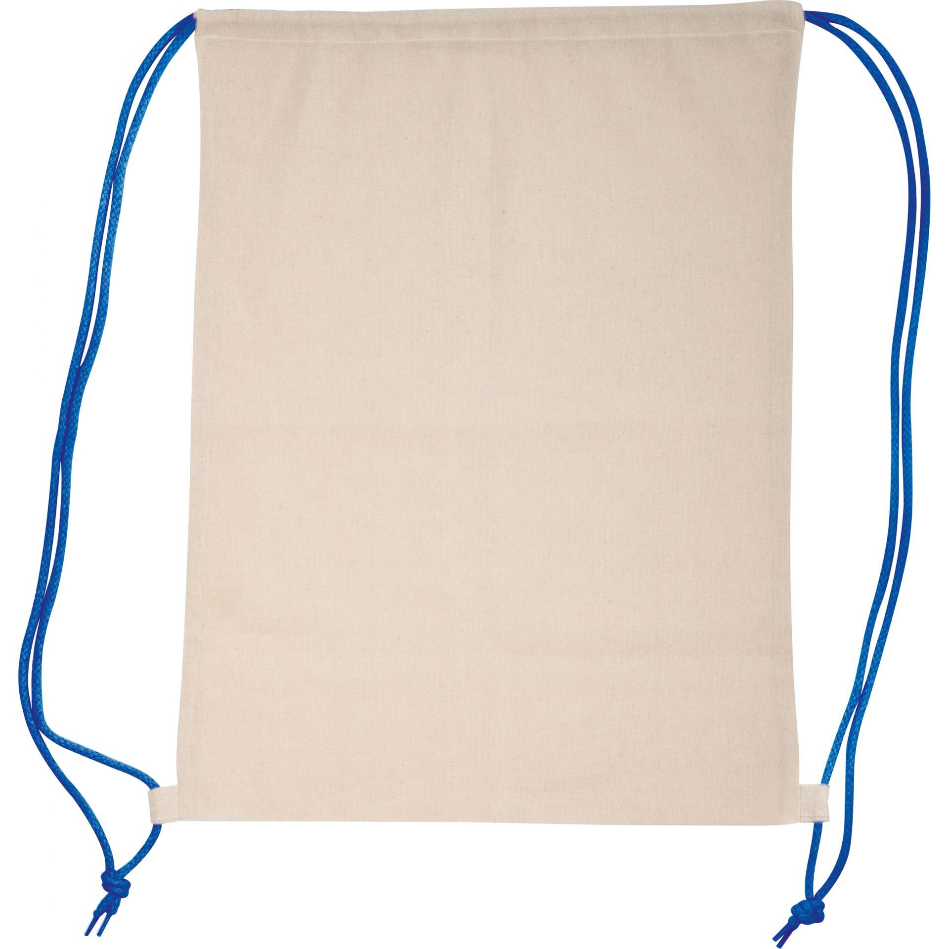 Easy Gifts Turnbeutel Baumwolle Gymbag / Sportbeutel / Turnbeutel / weiß mit blauen Kordelzü