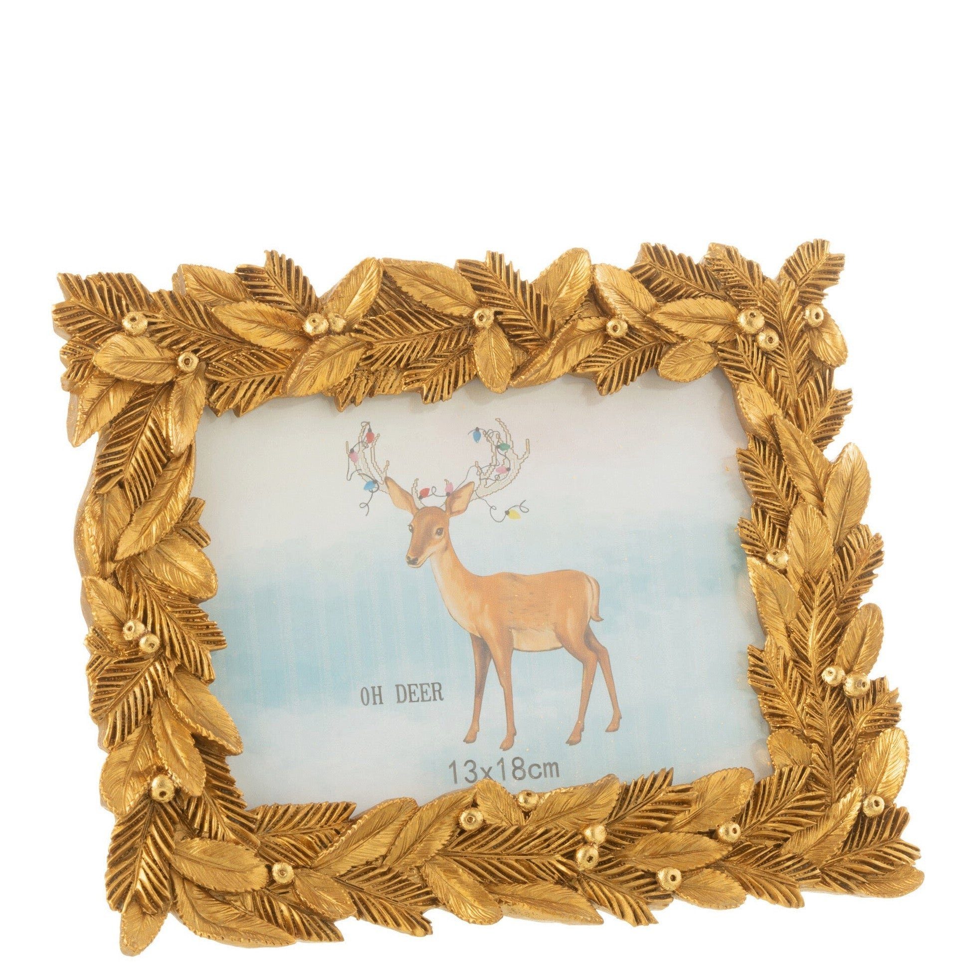 Gold GILDE Bilderrahmen 4er Blätterdesign Dekoobjekt in – Perlen mit Set