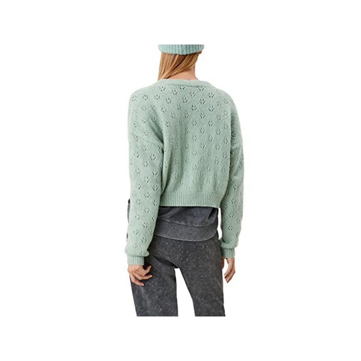 passform grün textil QS (1-tlg) Wollmantel