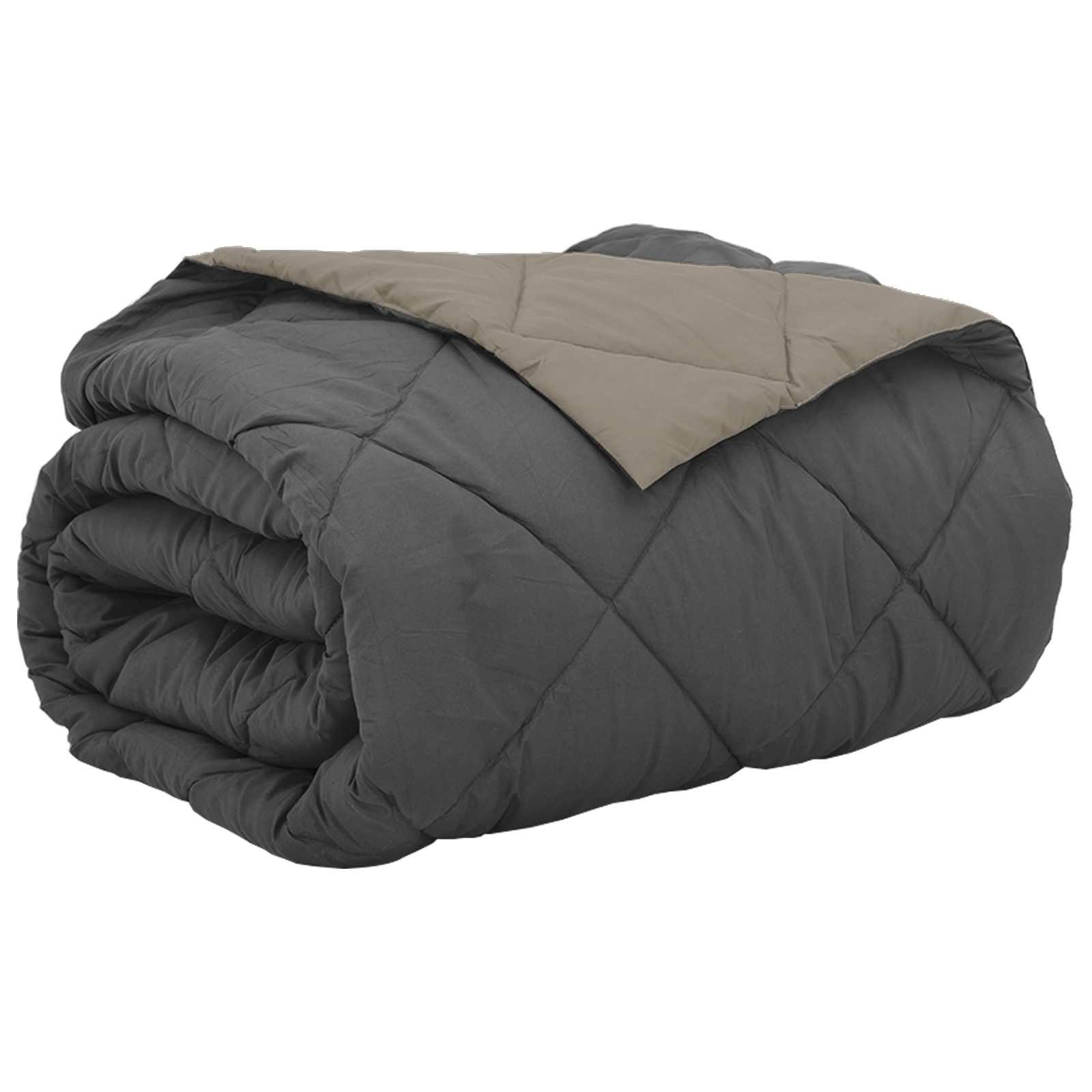 vidaXL Baumwollbettdecke Sommerdecke Hellgrau und Anthrazit 220 x 240 cm Mikrofaser, Bezug: Mikrofaser