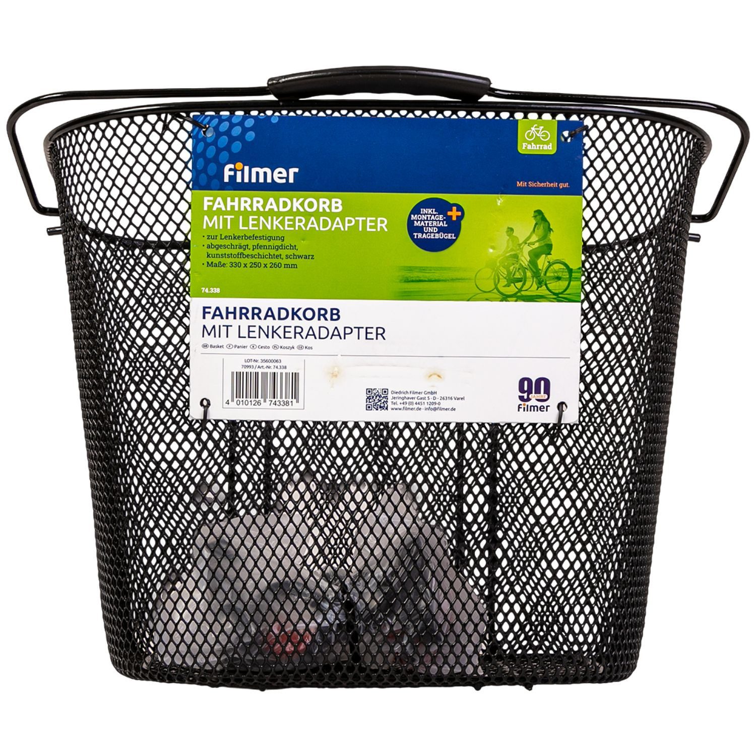 Diedrich Filmer GmbH Fahrradkorb Lenker-Korb Tasche mit Schnell-Befestigung Creme (Set, Korb mit Halterung), Fahrrad-Korb Halterung Einkauf Fahrrad-Tasche Vorne Shopper auch eBike