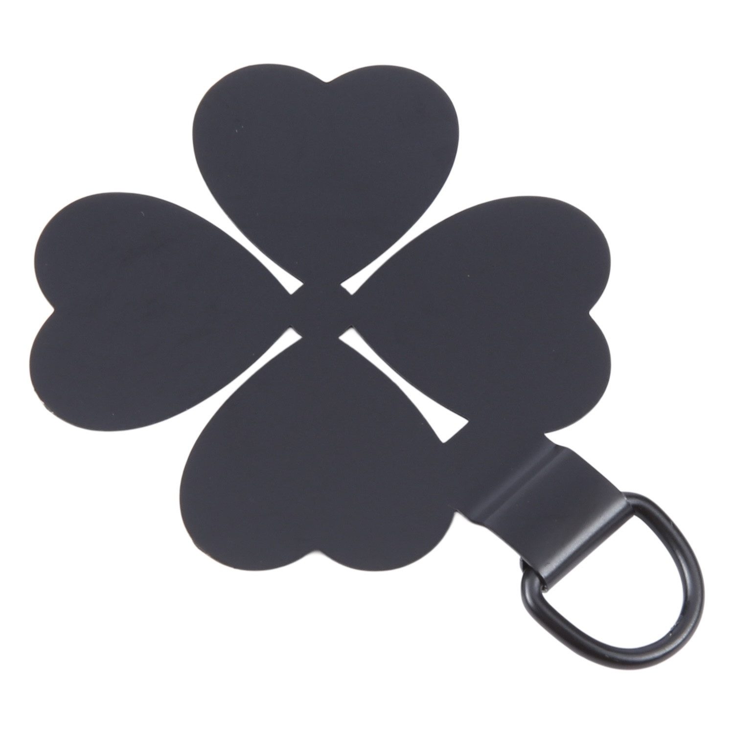 Wigento Smartphone-Hülle Für Smartphones Vierblättriger Metall Lanyard Befestigungsring Schwarz