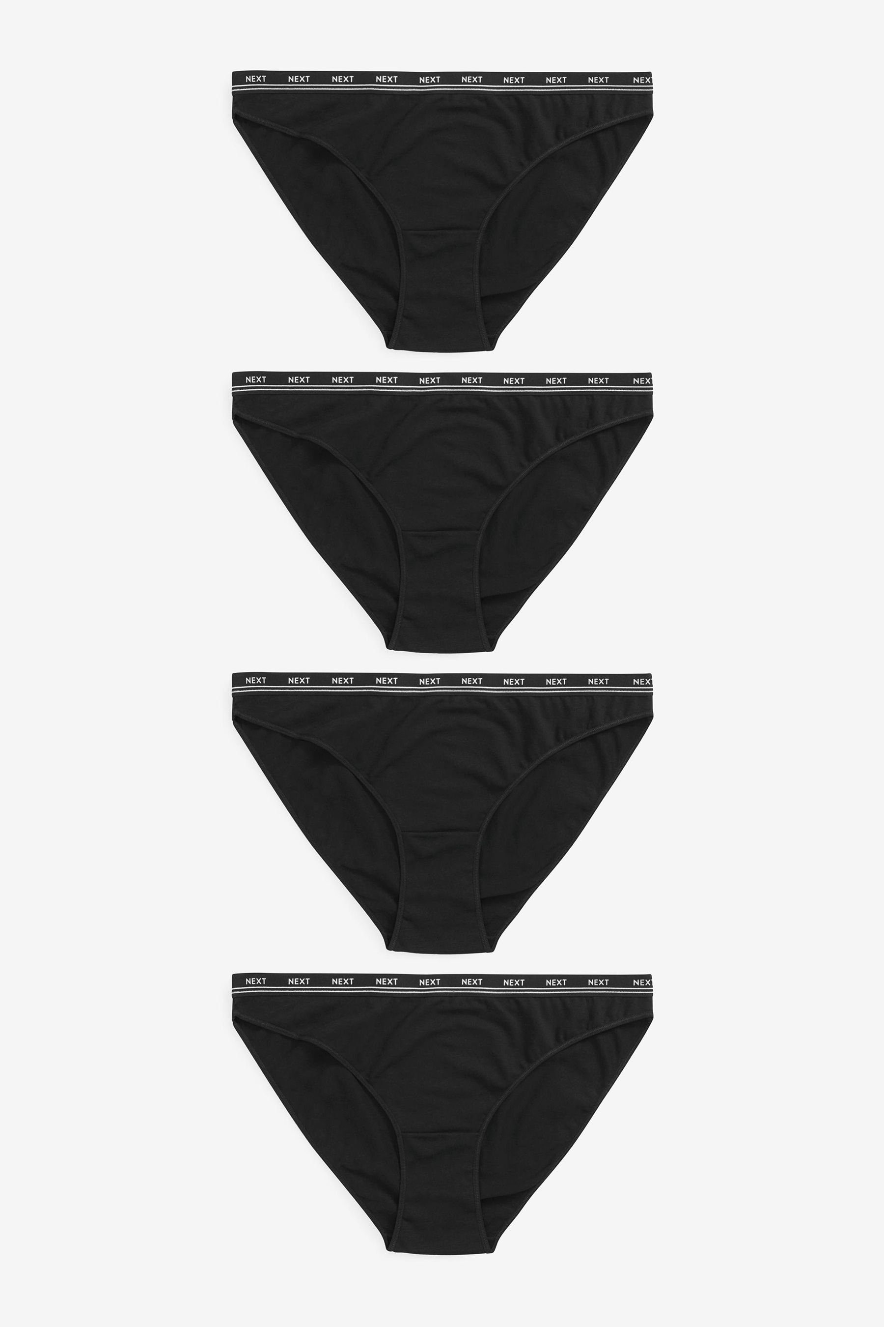 Slip Slips mit hohem Beinschnitt und Logo, 4er-Pack