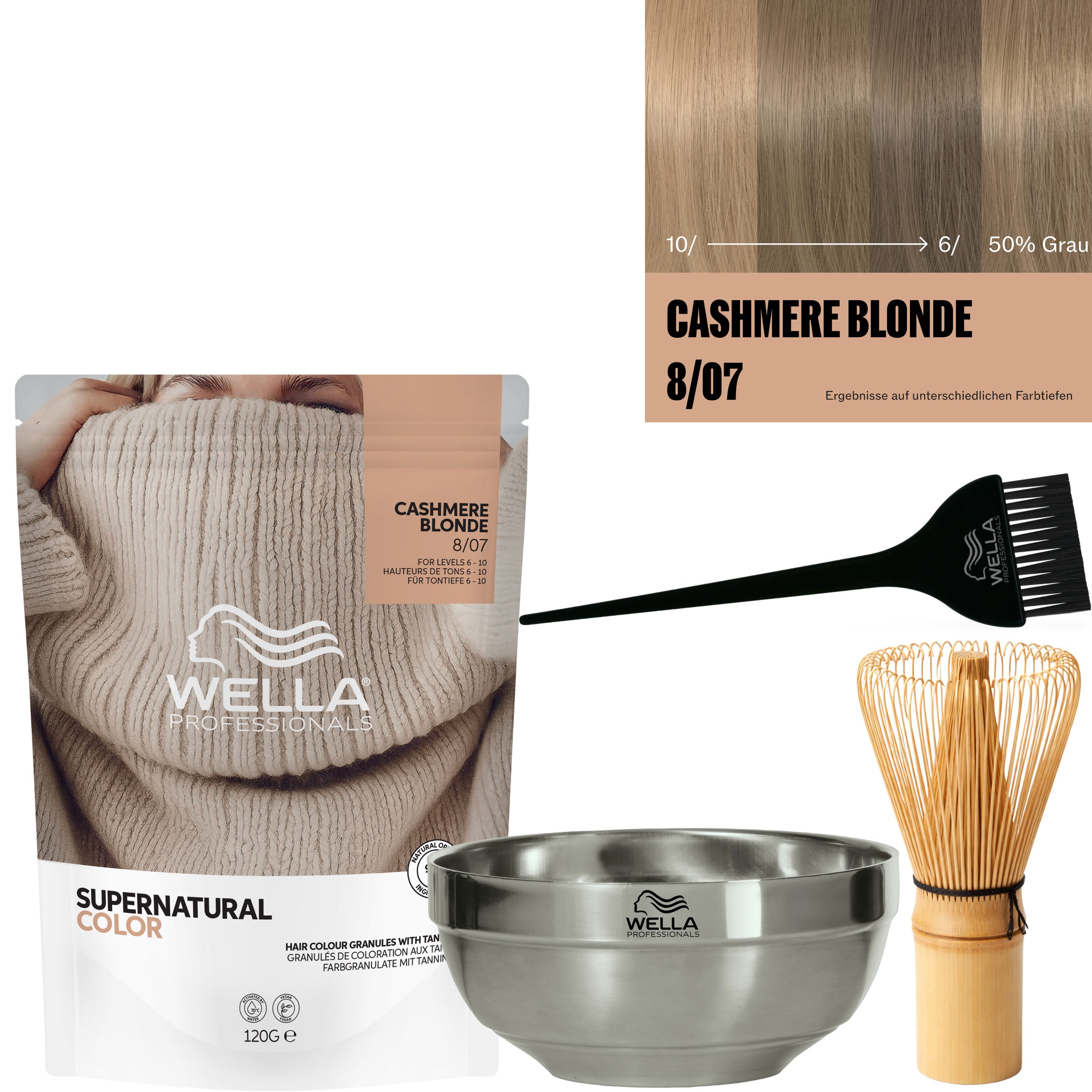 Wella Professionals Haarfarbe Supernatural Color Komplett-Set, 4-tlg., Haarfarbe aus bis zu 100% natürlichen Inhalttstoffen