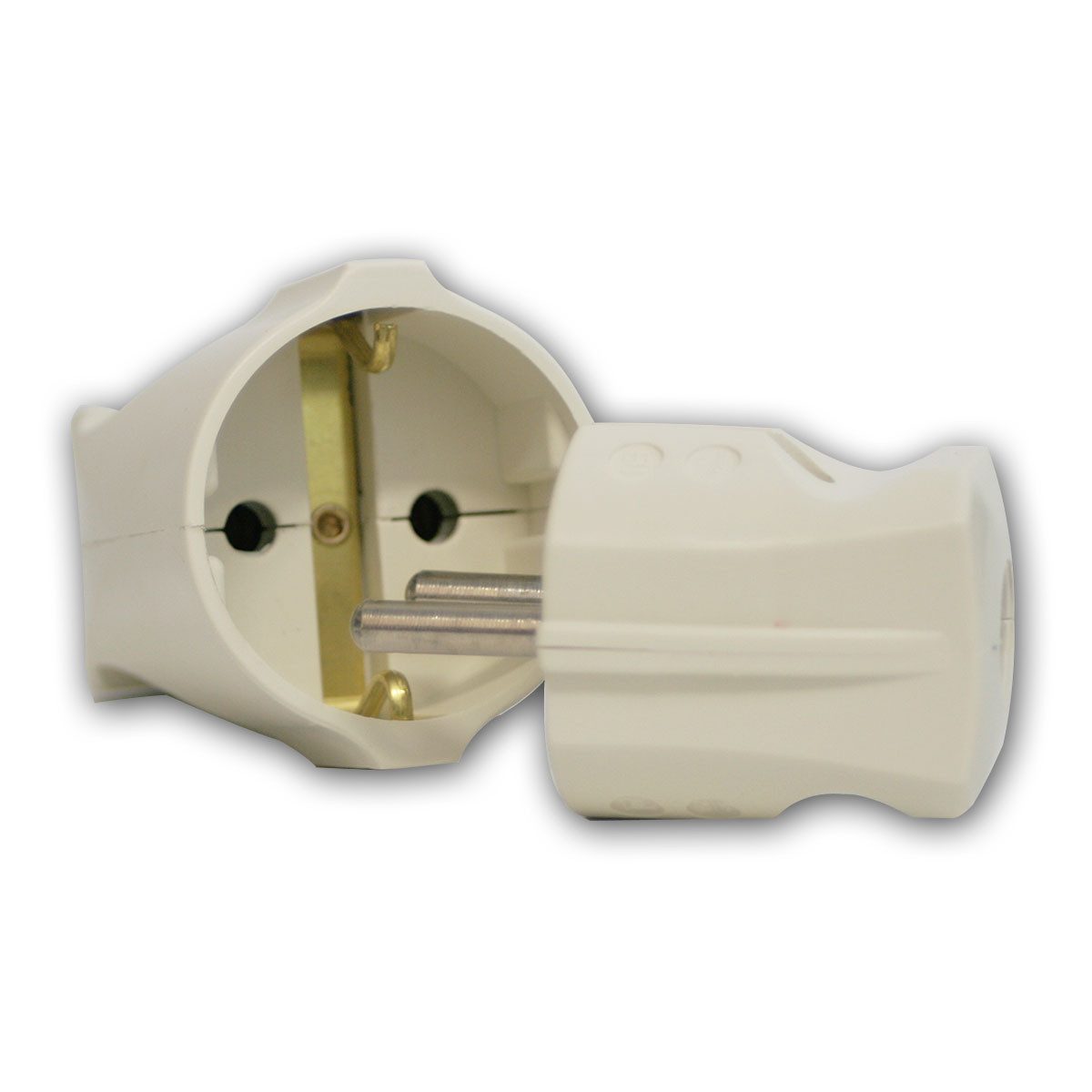 world-trading-net Schuko-Stecker SET Schuko Stecker & Kupplung weiß - Schutzkontakt