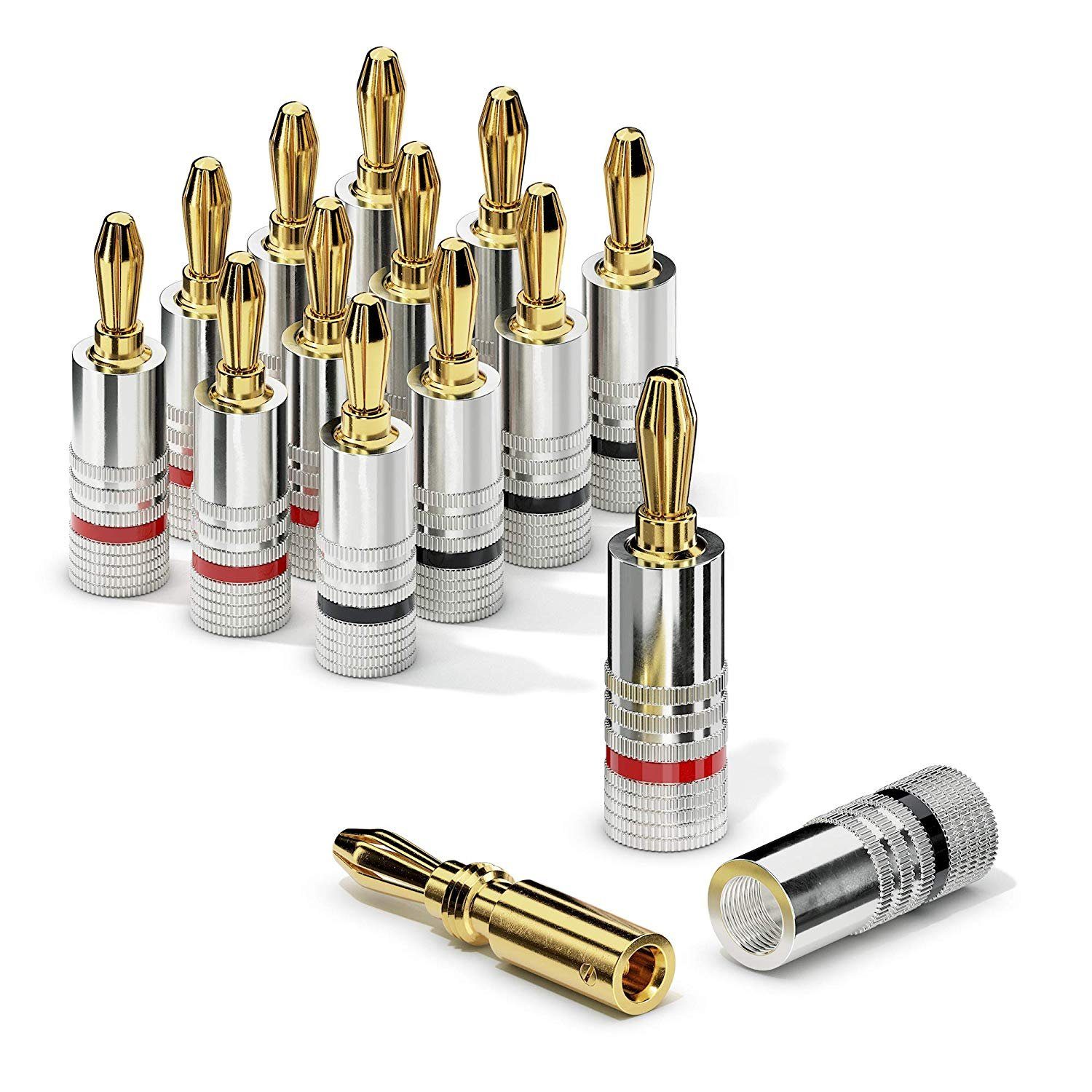 sentivus Sentivus SC010-12 Bananenstecker Professionell (12er-Set) für alle Audio-Kabel