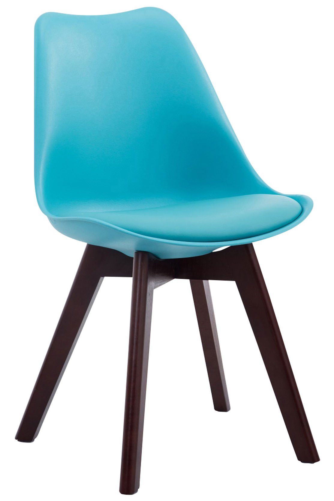 Kunststoffsitzschale blau Set), (4er V2 Küchenstuhl CLP Borneo Kunstleder