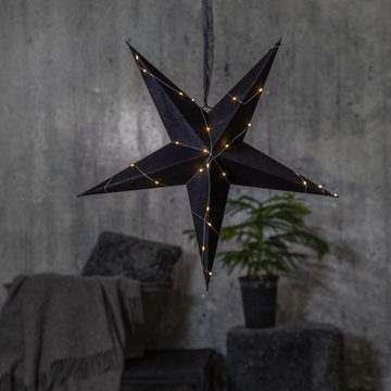 STAR TRADING LED Stern LED Papierstern Weihnachtsstern D: 60cm mit Drahtlichterkette schwarz, LED Classic, warmweiß (2100K bis 3000K)
