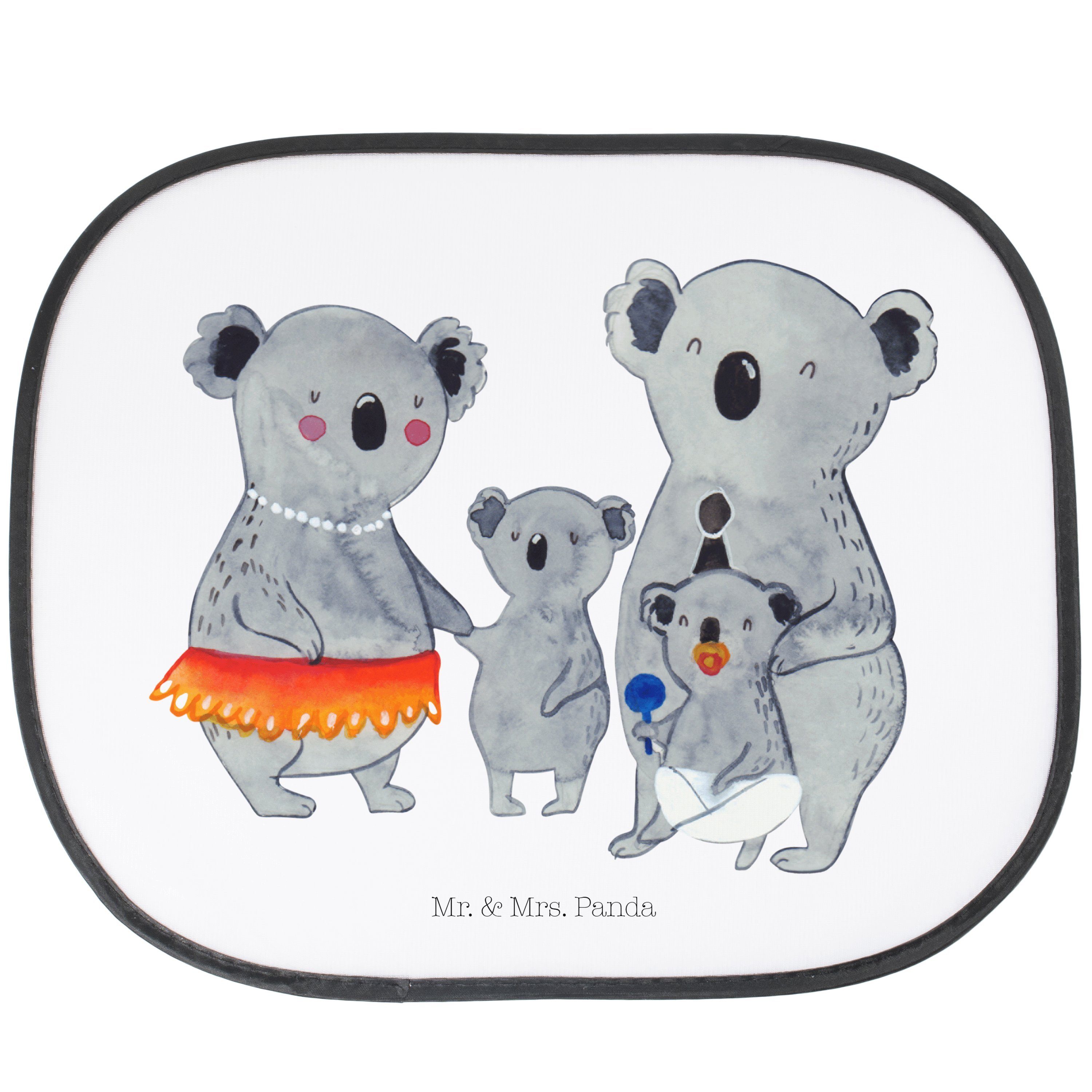 Geschenk, Sonnenschutz Panda, Sonnenschutz & Seidenmatt Koalas, Koala Muttertag, - Mr. Familie Mrs. - Baby, Weiß