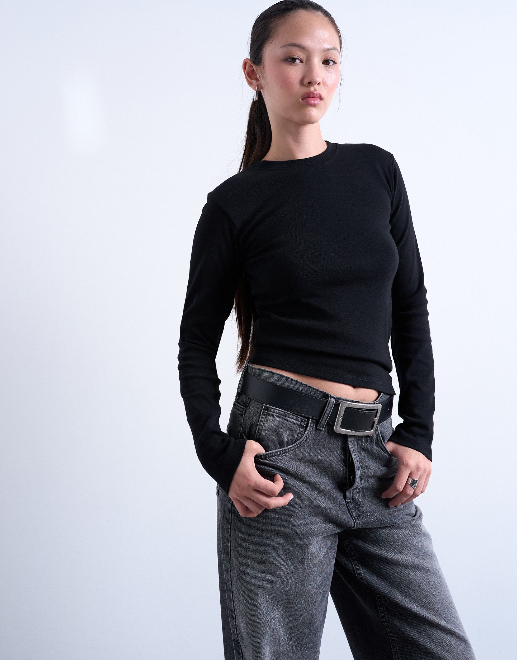 TOPSHOP Langarmshirt TSEVERYDAY LS TOP JRS NOOS Baumwolle, regular fit