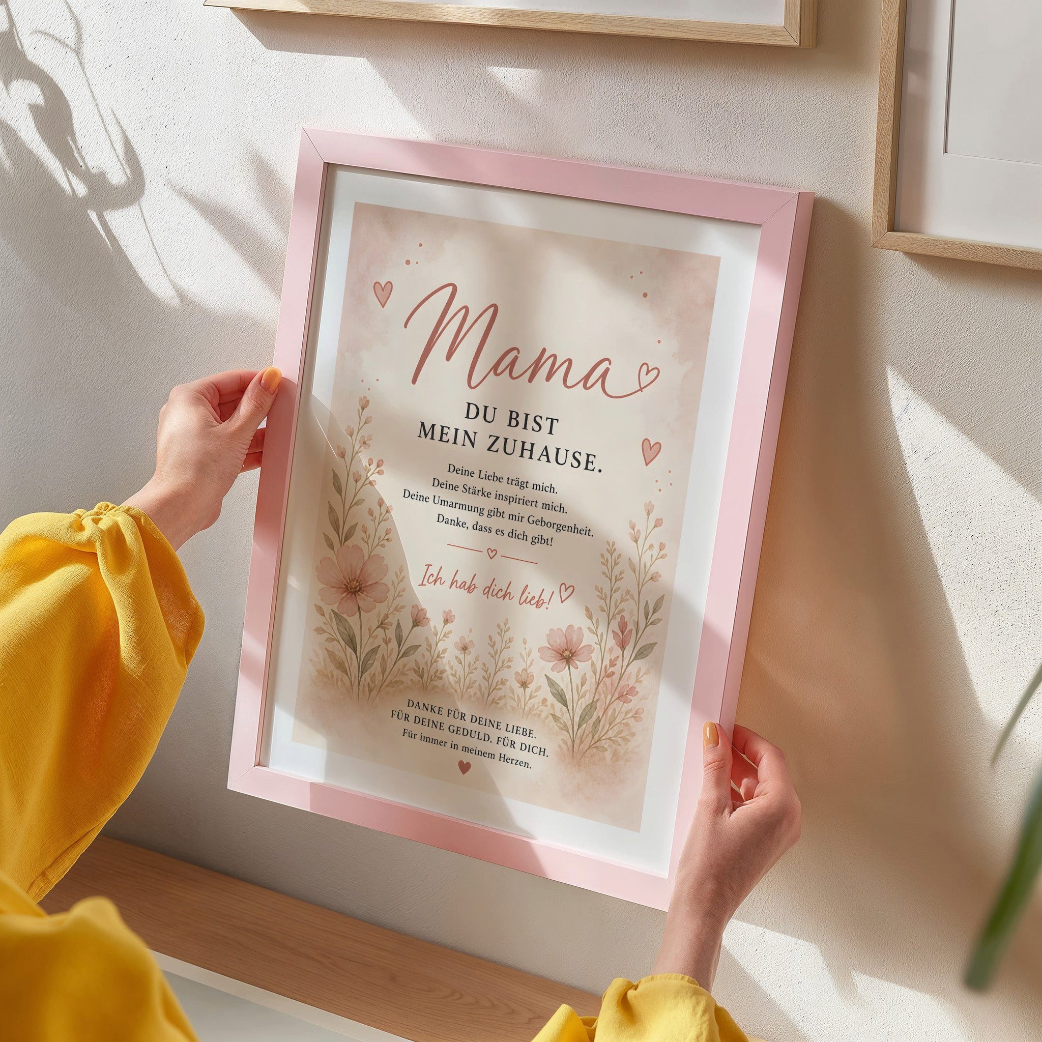 JUSTGOODMOOD Poster Muttertag Mama Blumen Geschenk für Mama Liebe Spruch Boho Wanddeko Flo, (1 St)